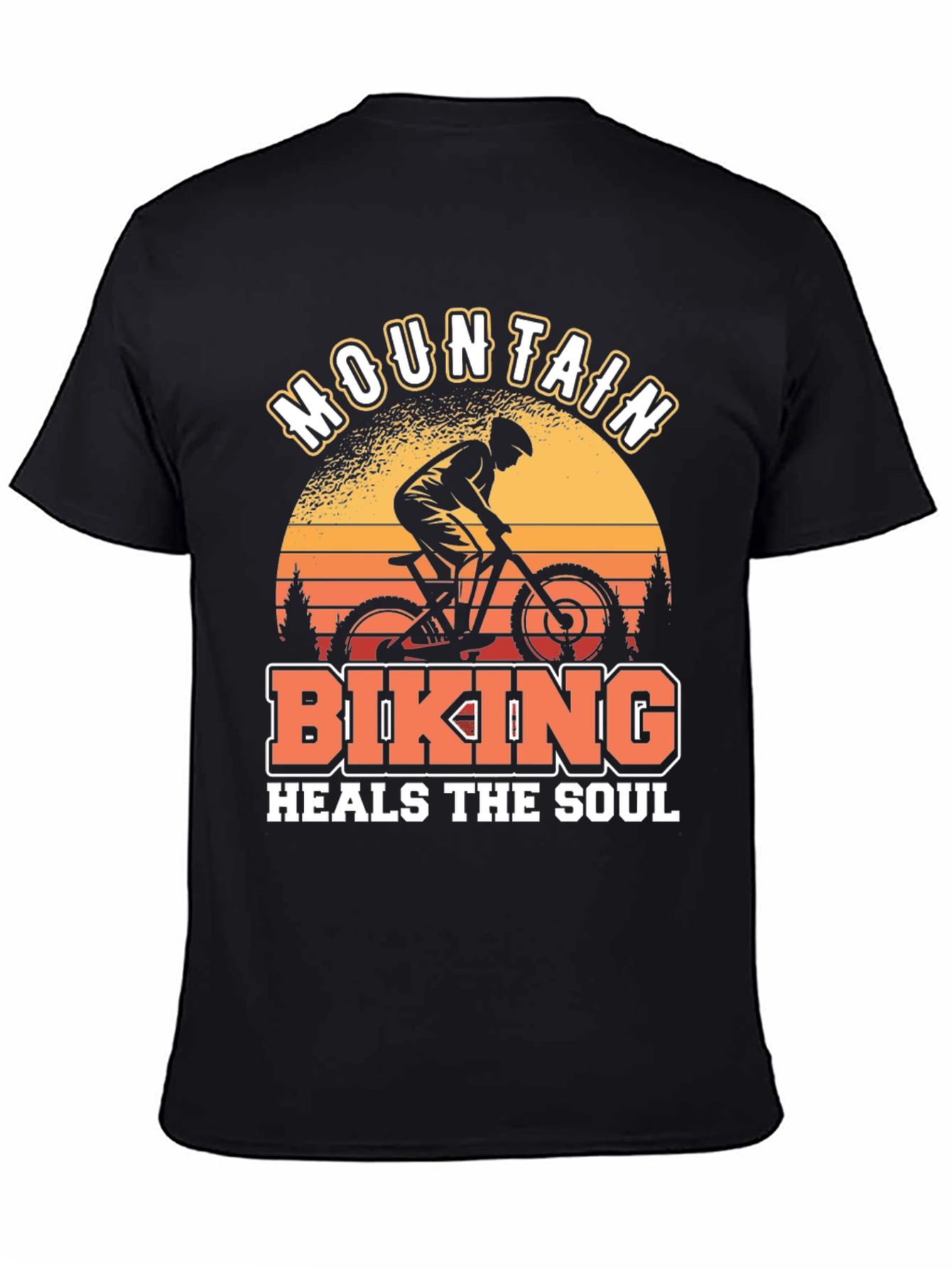 Mountain Biking Heals the Soul Black T-Shirt