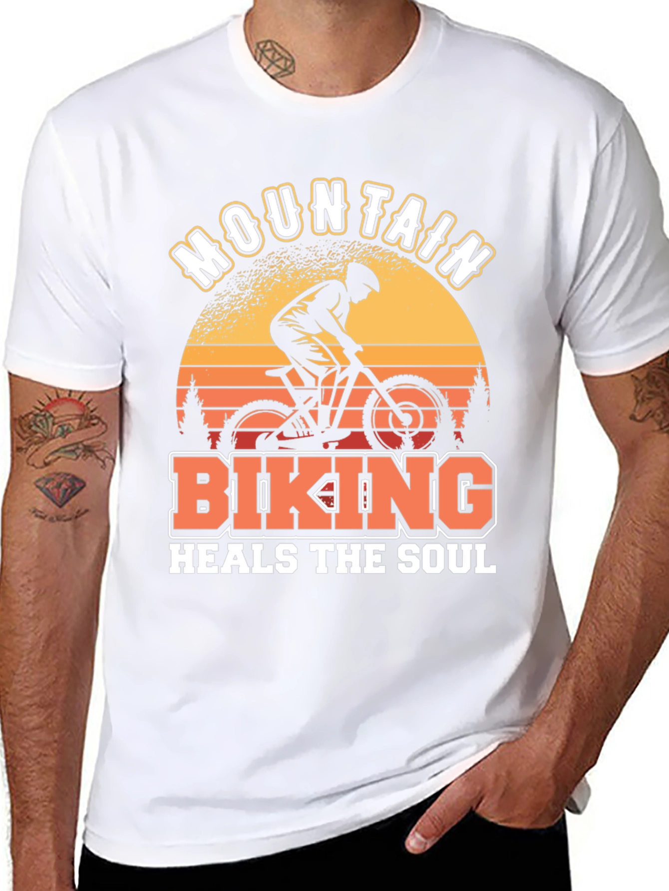 Mountain Biking Heals the Soul Black T-Shirt