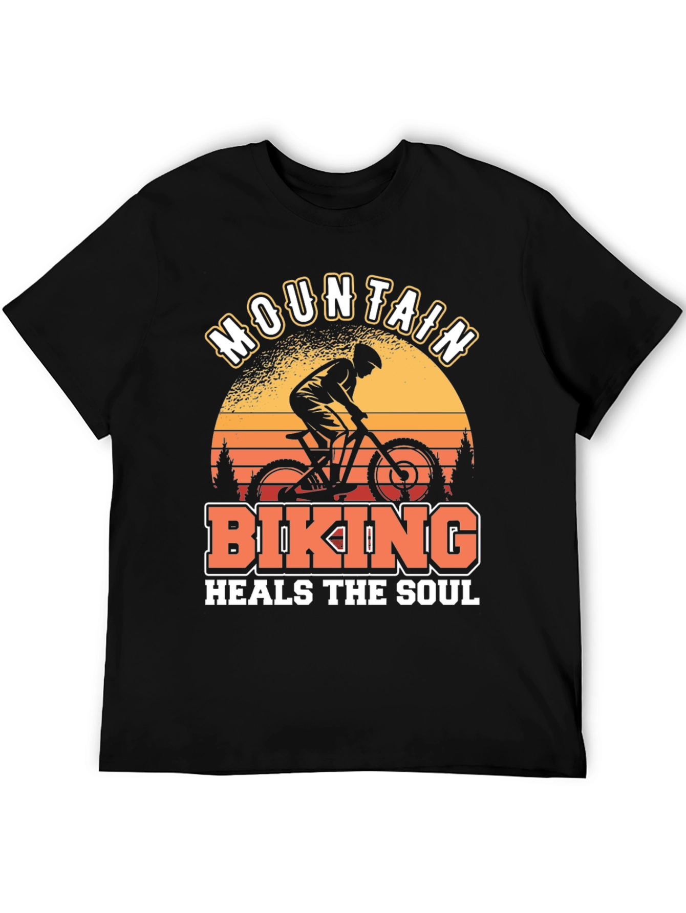 Mountain Biking Heals the Soul Black T-Shirt