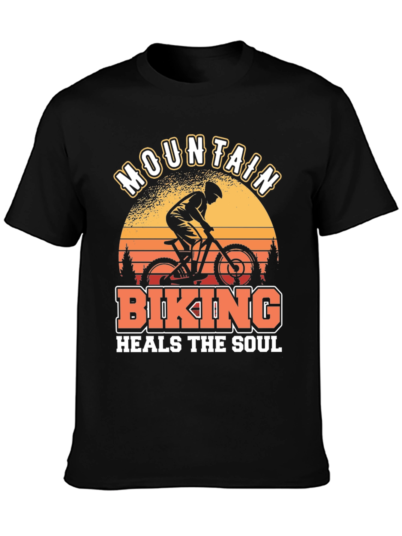Mountain Biking Heals the Soul Black T-Shirt