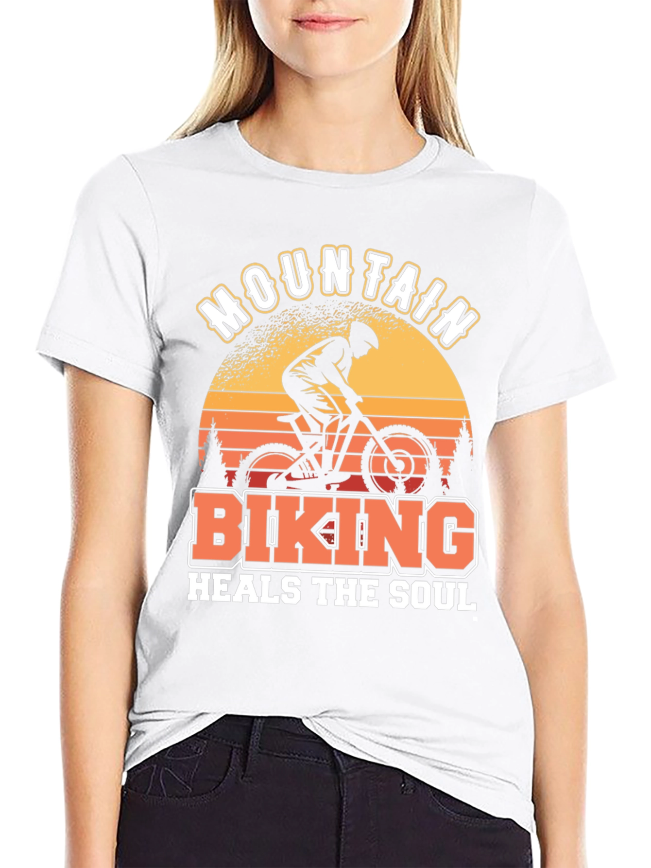Mountain Biking Heals the Soul Black T-Shirt