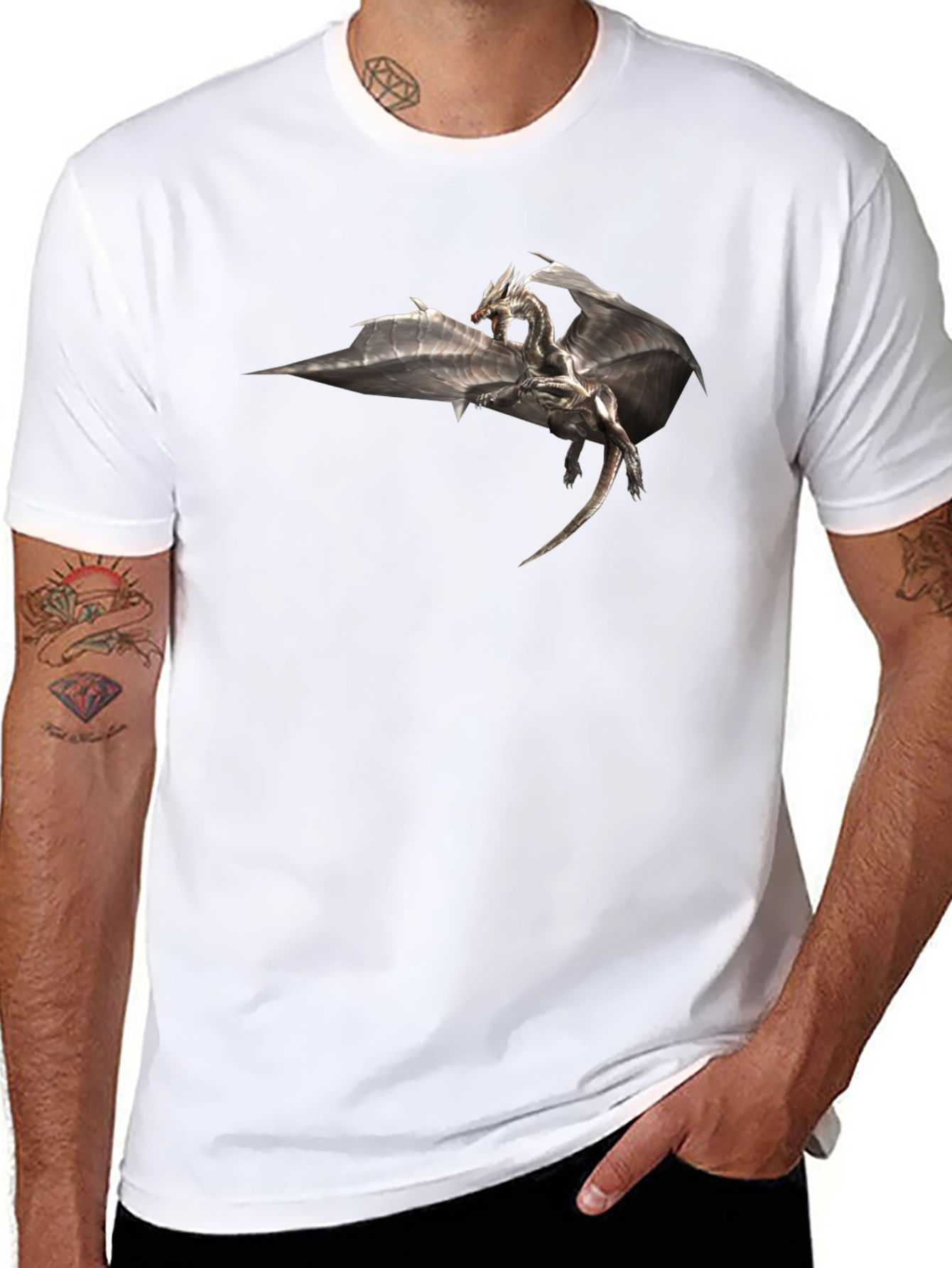 Dragon Graphic Black T-Shirt - Fantasy Tee