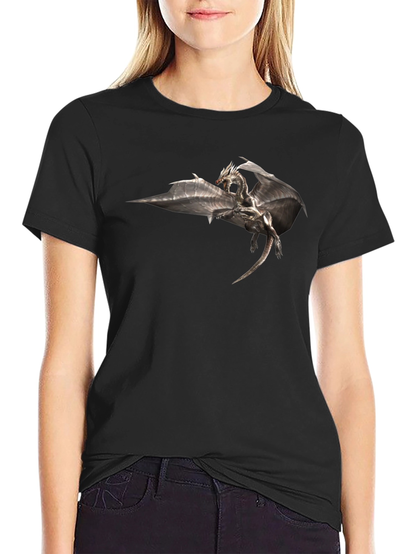 Dragon Graphic Black T-Shirt - Fantasy Tee