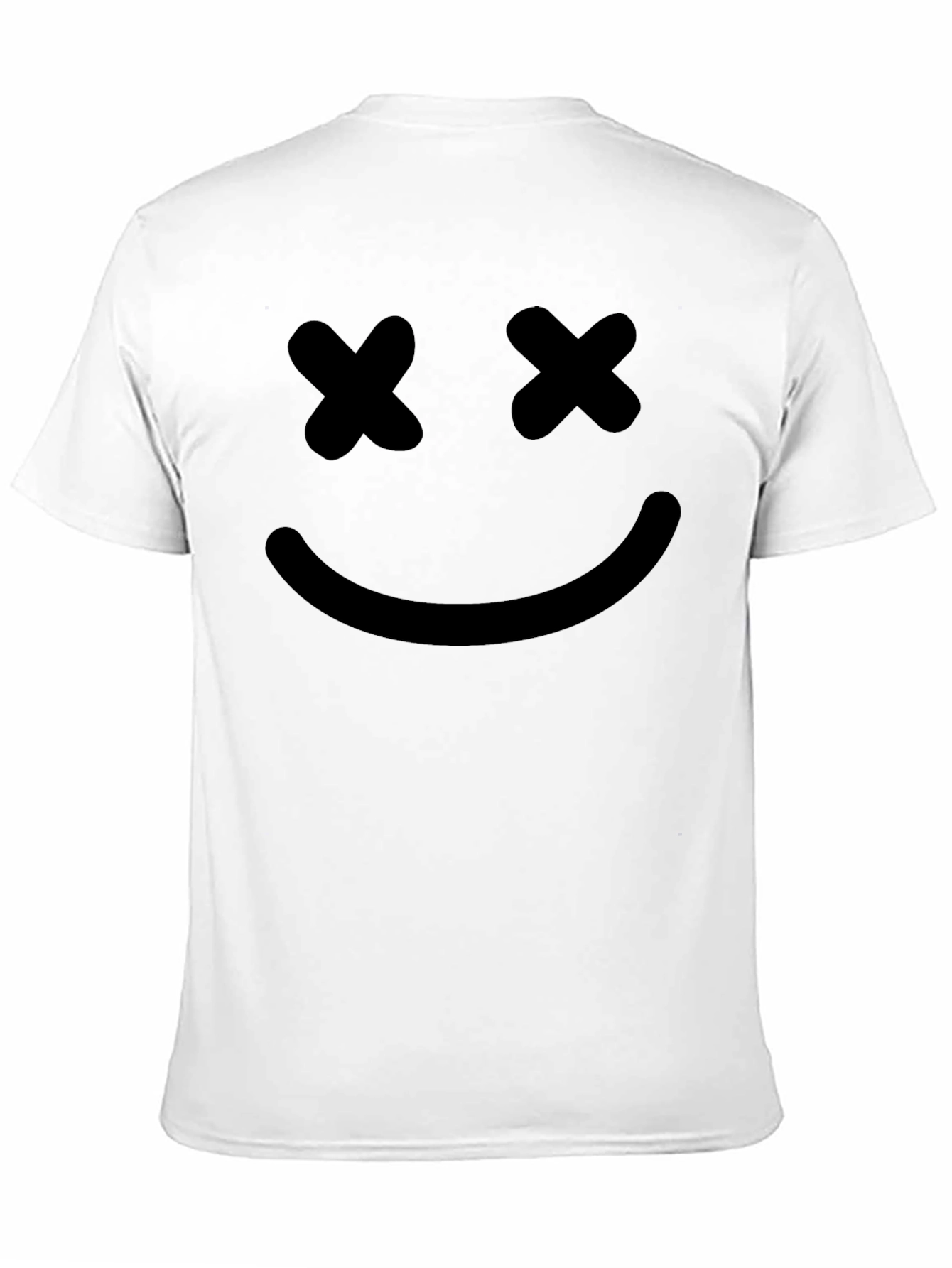 Smiley Face Graphic Tee - Black Cotton T-Shirt