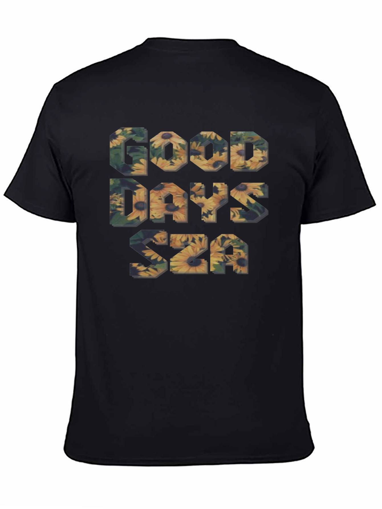 Good Days SZA Floral Graphic Black T-Shirt