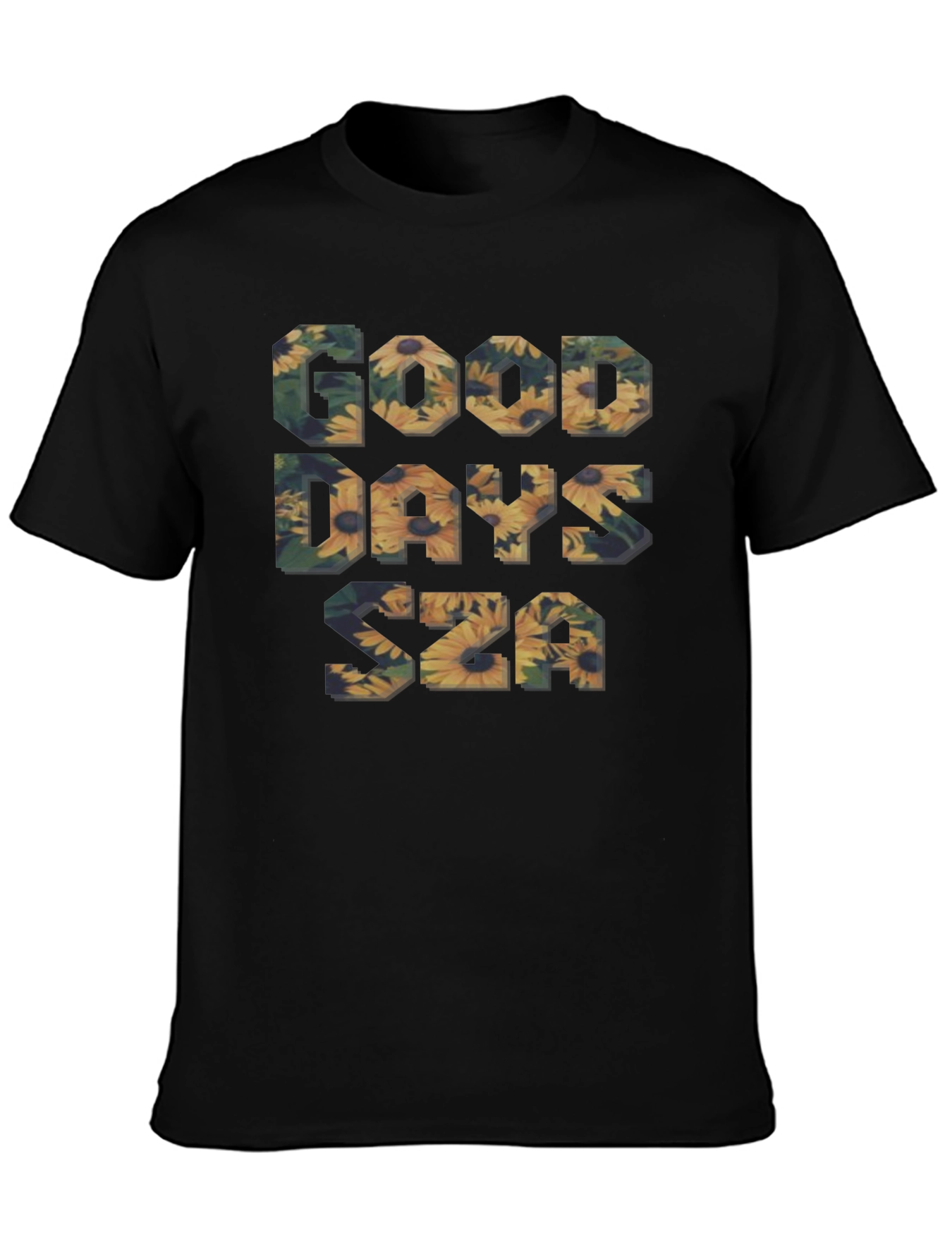 Good Days SZA Floral Graphic Black T-Shirt