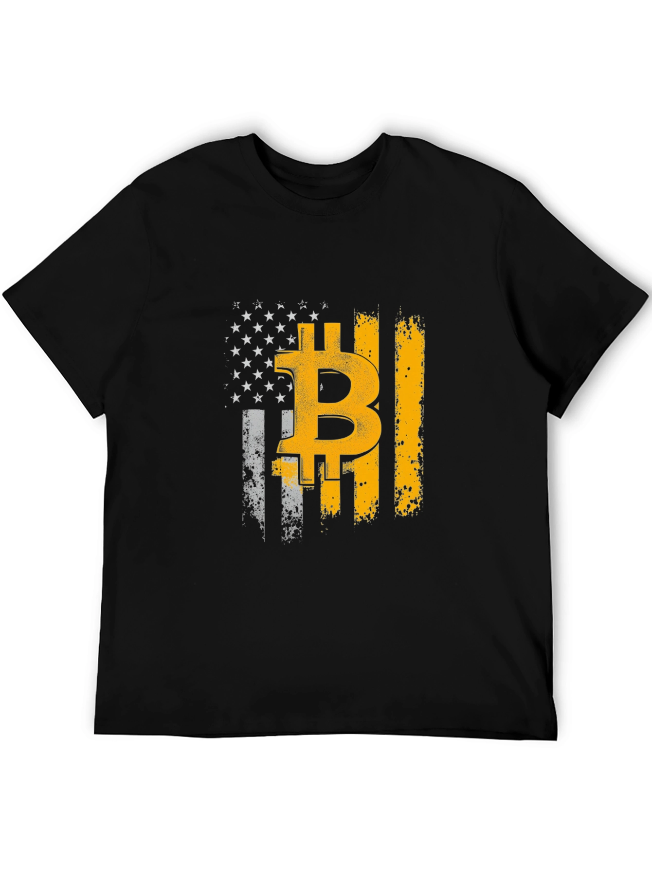 Bitcoin Flag Graphic Tee - Crypto Enthusiast Shirt