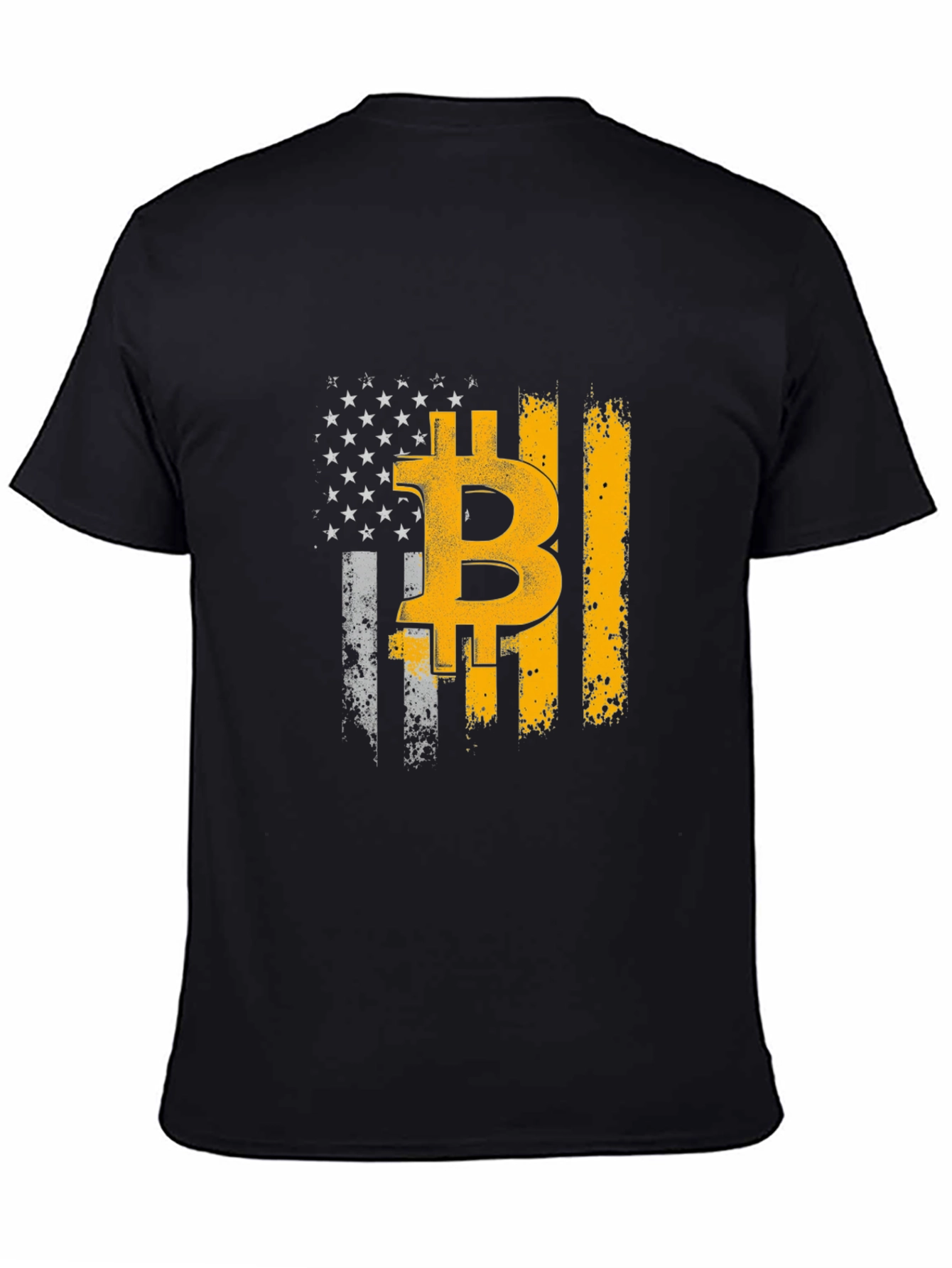 Bitcoin Flag Graphic Tee - Crypto Enthusiast Shirt