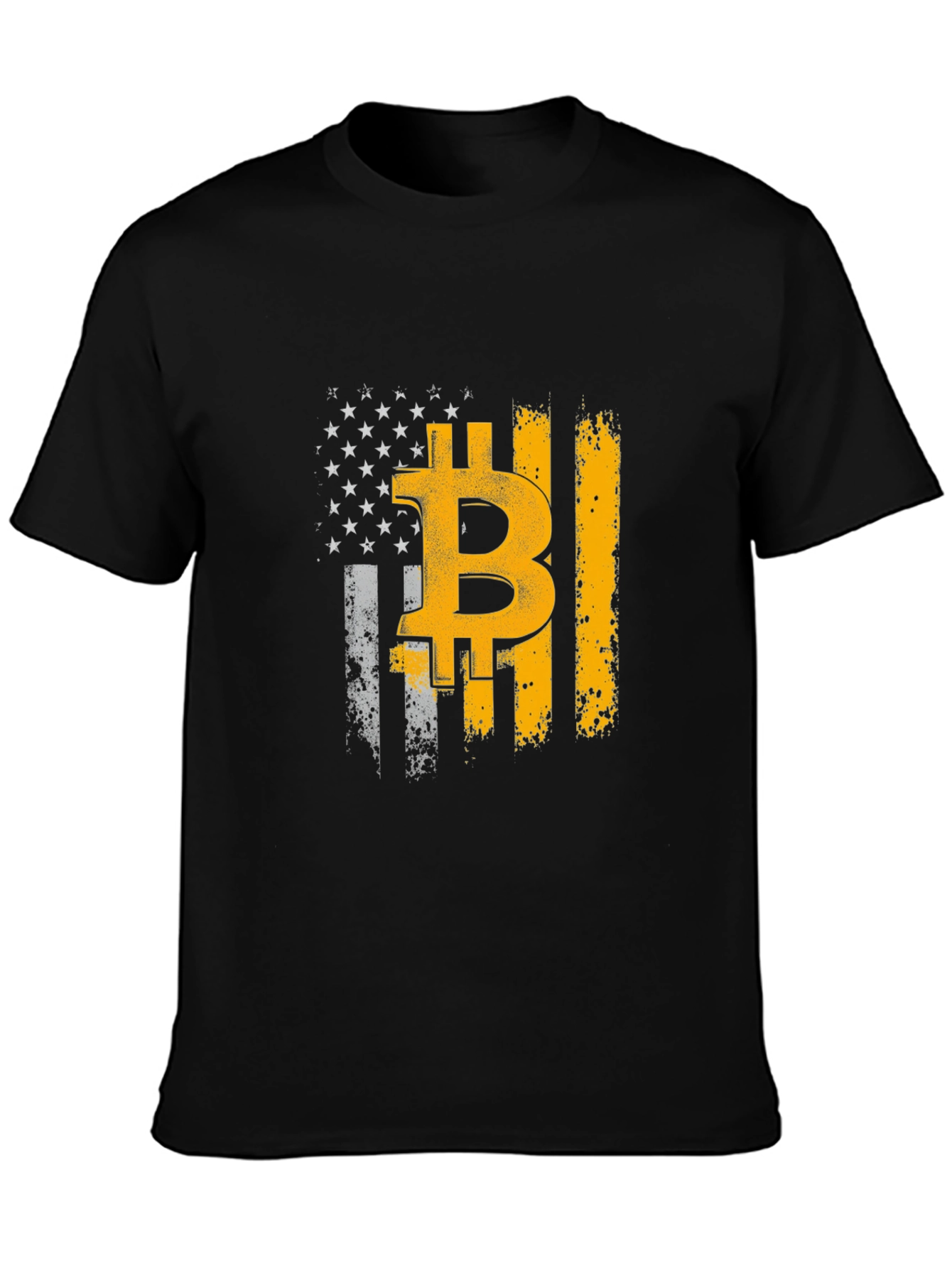 Bitcoin Flag Graphic Tee - Crypto Enthusiast Shirt