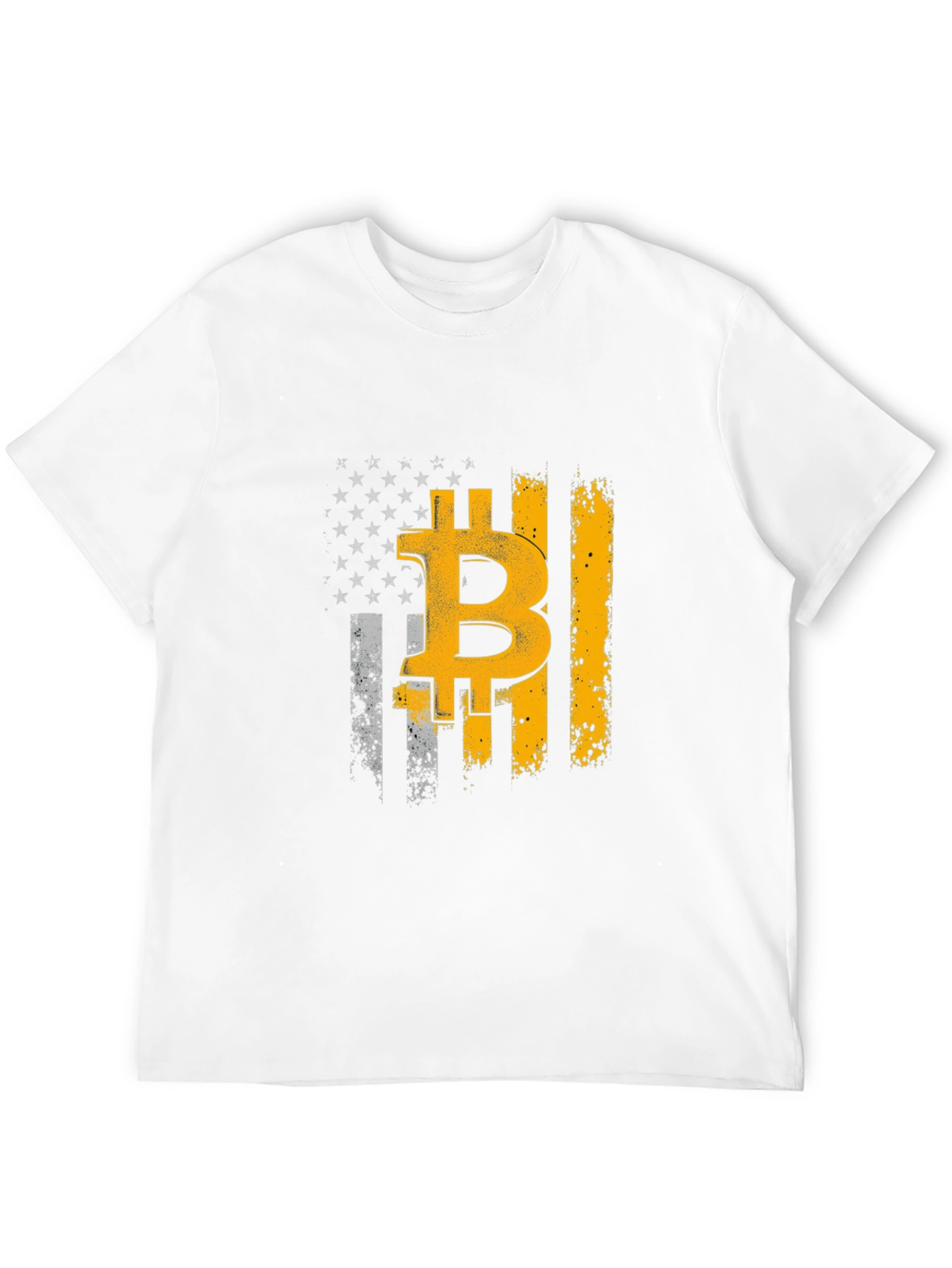 Bitcoin Flag Graphic Tee - Crypto Enthusiast Shirt