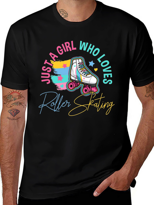 Roller Skating Girls T-Shirt - Black Tee