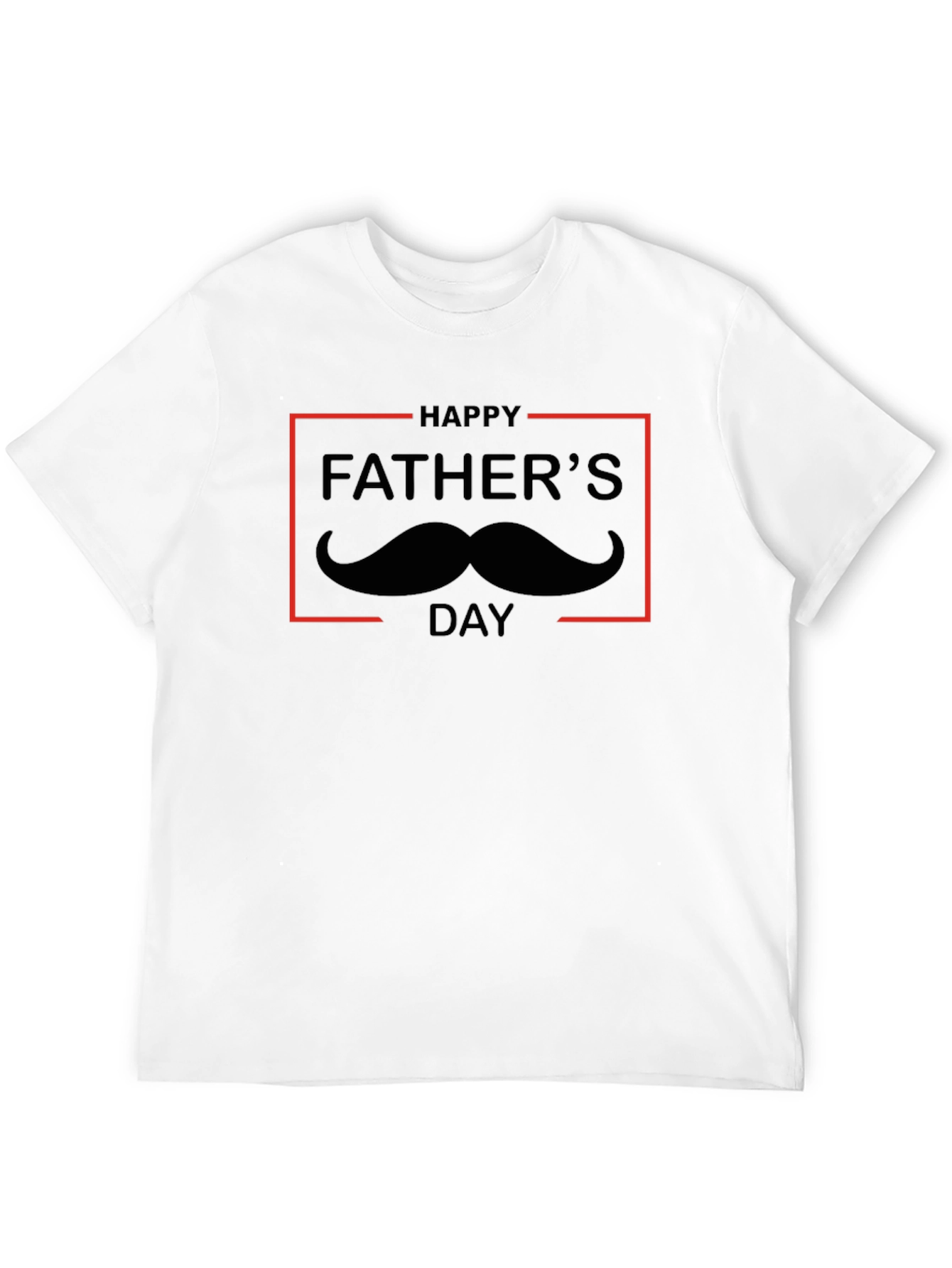 Happy Fathers Day T-Shirt with Mustache Design