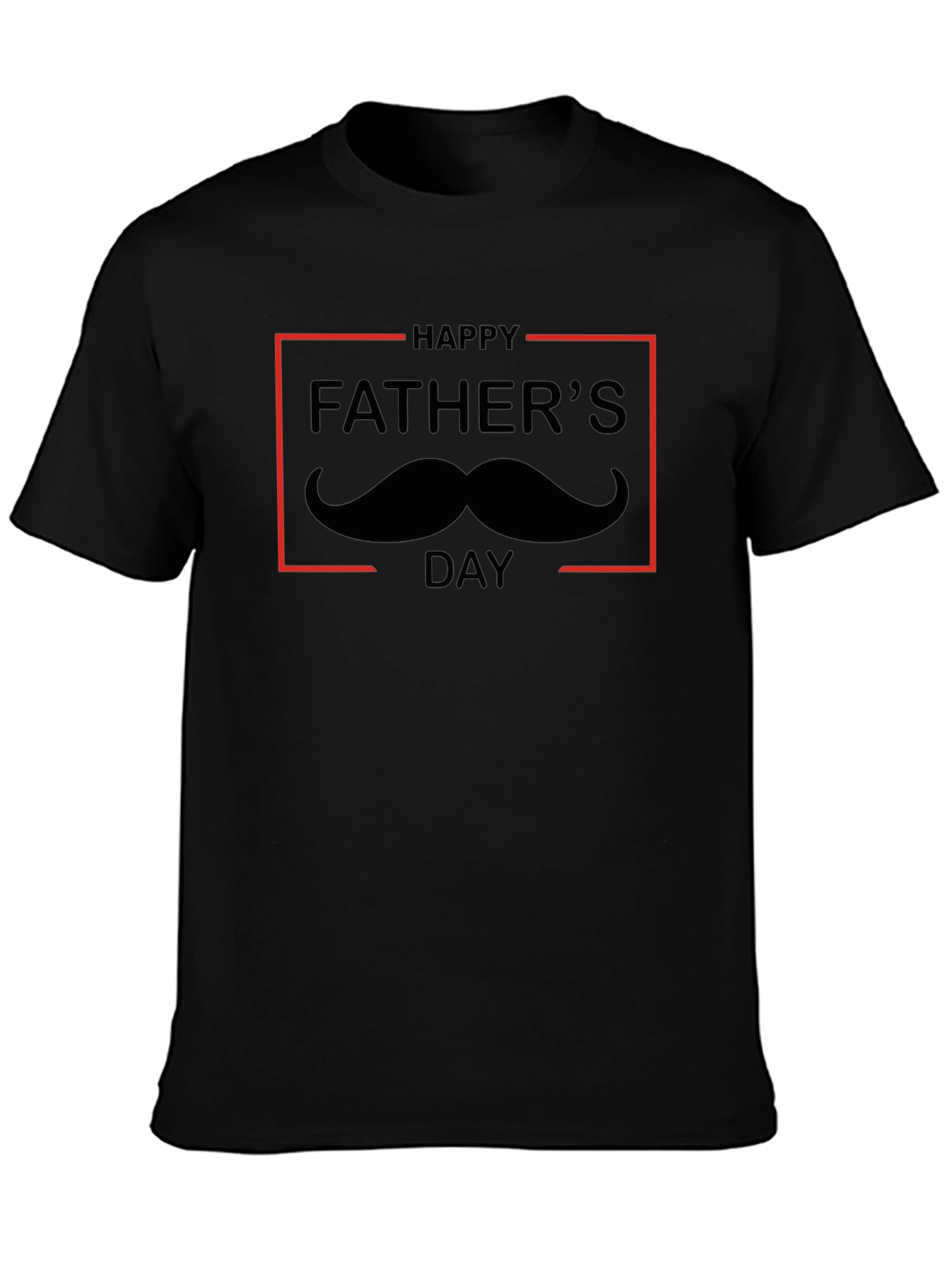 Happy Fathers Day T-Shirt with Mustache Design