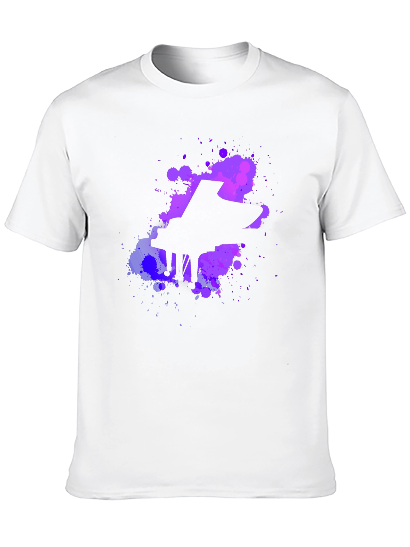 Piano Paint Splatter Graphic Tee - Black