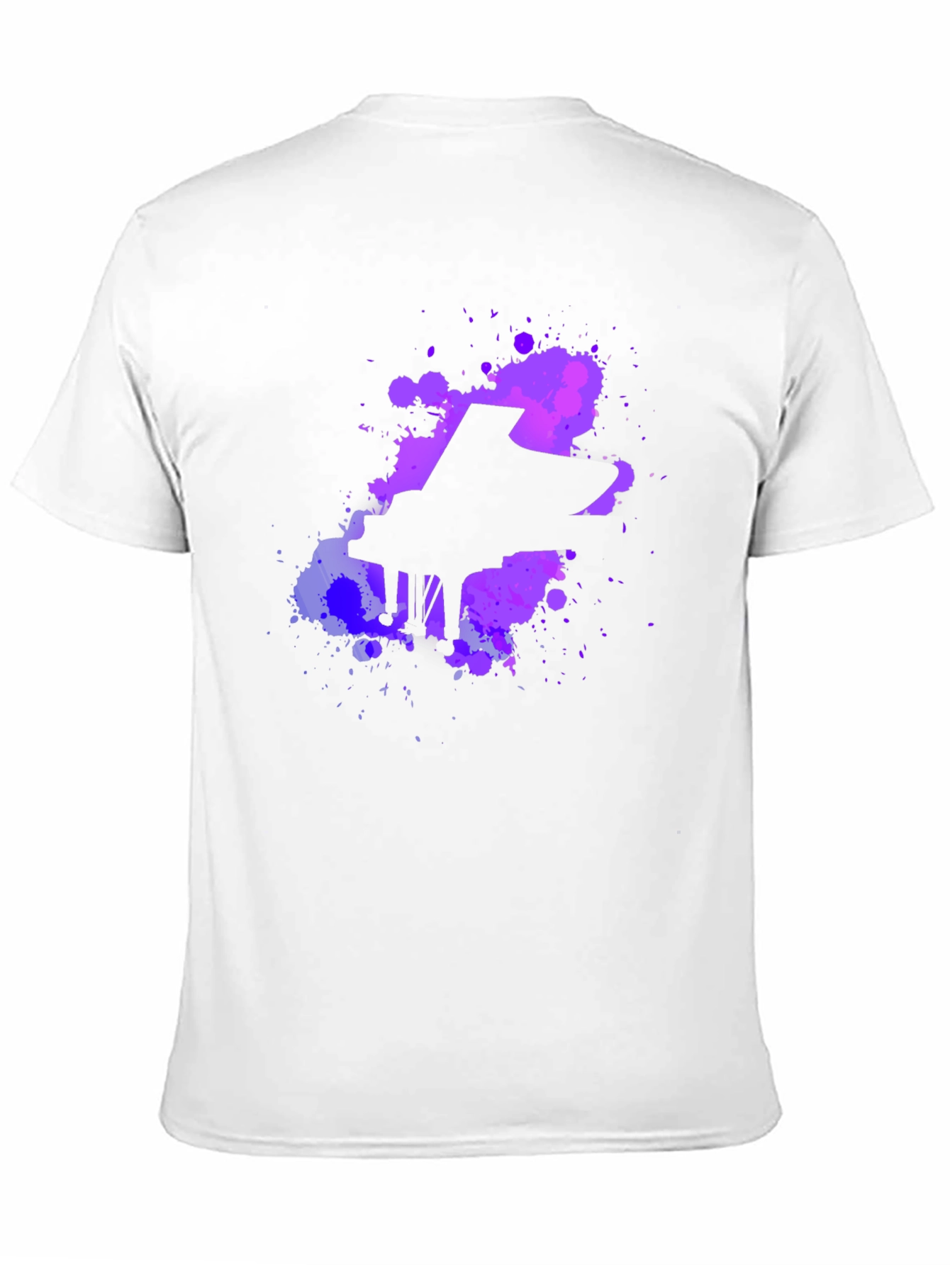 Piano Paint Splatter Graphic Tee - Black