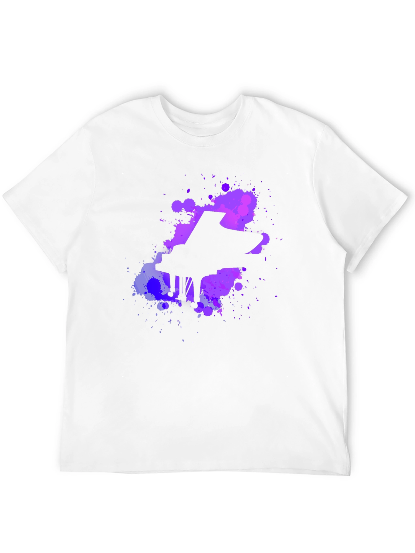 Piano Paint Splatter Graphic Tee - Black