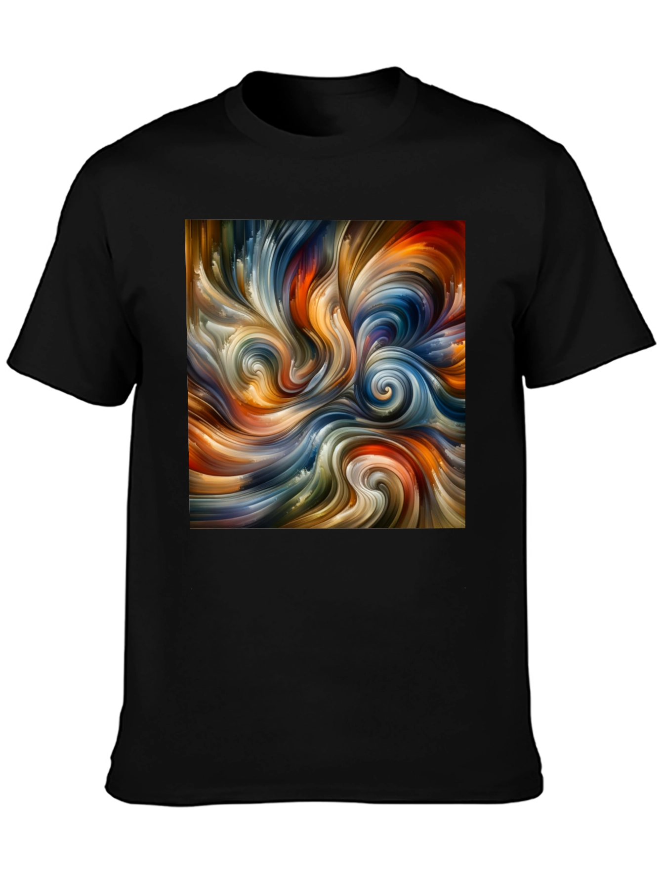 Abstract Swirl Art Black T-Shirt