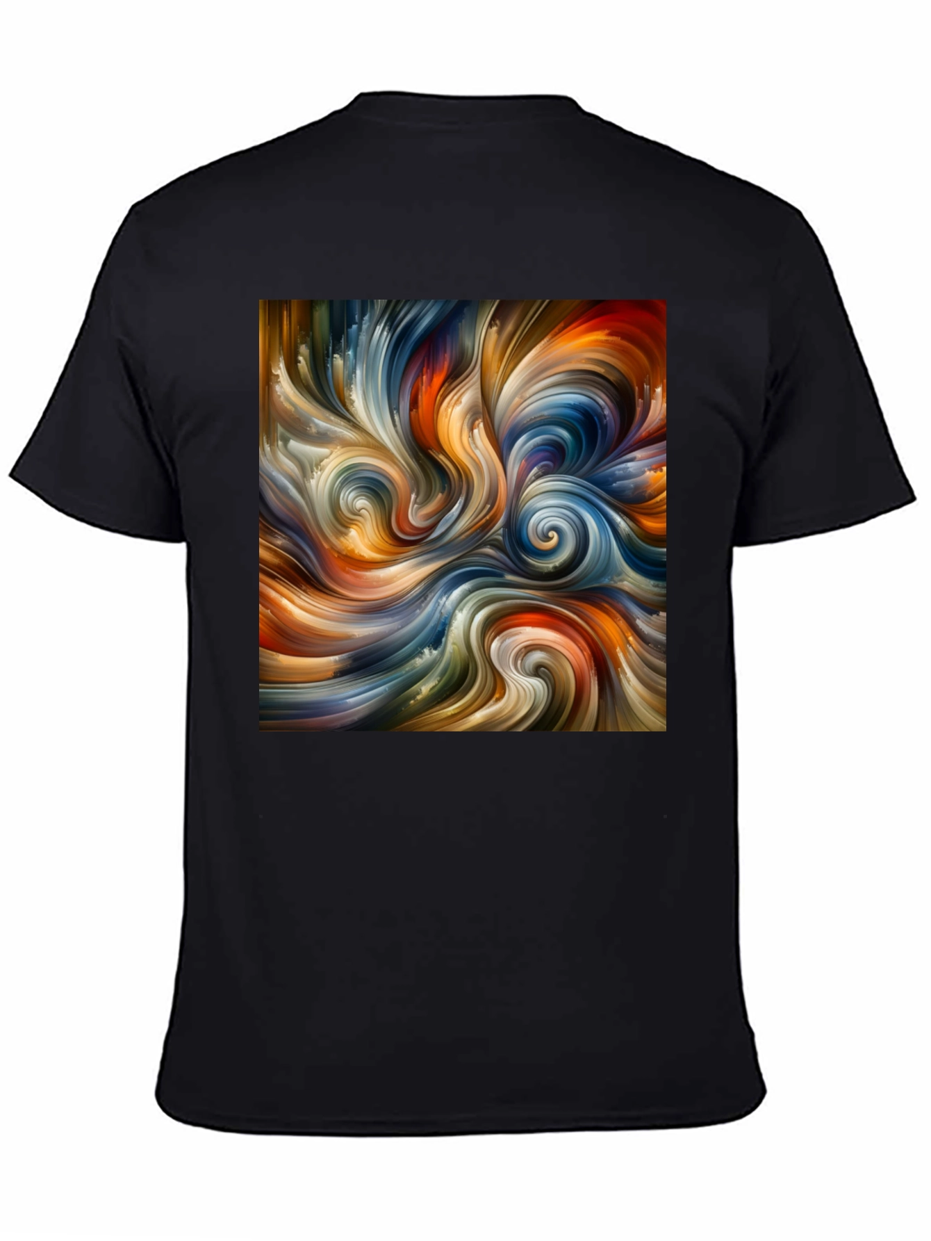 Abstract Swirl Art Black T-Shirt