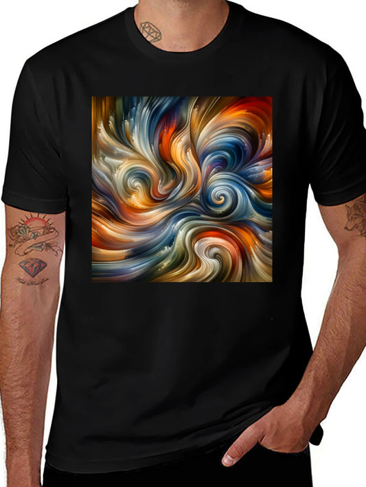 Abstract Swirl Art Black T-Shirt