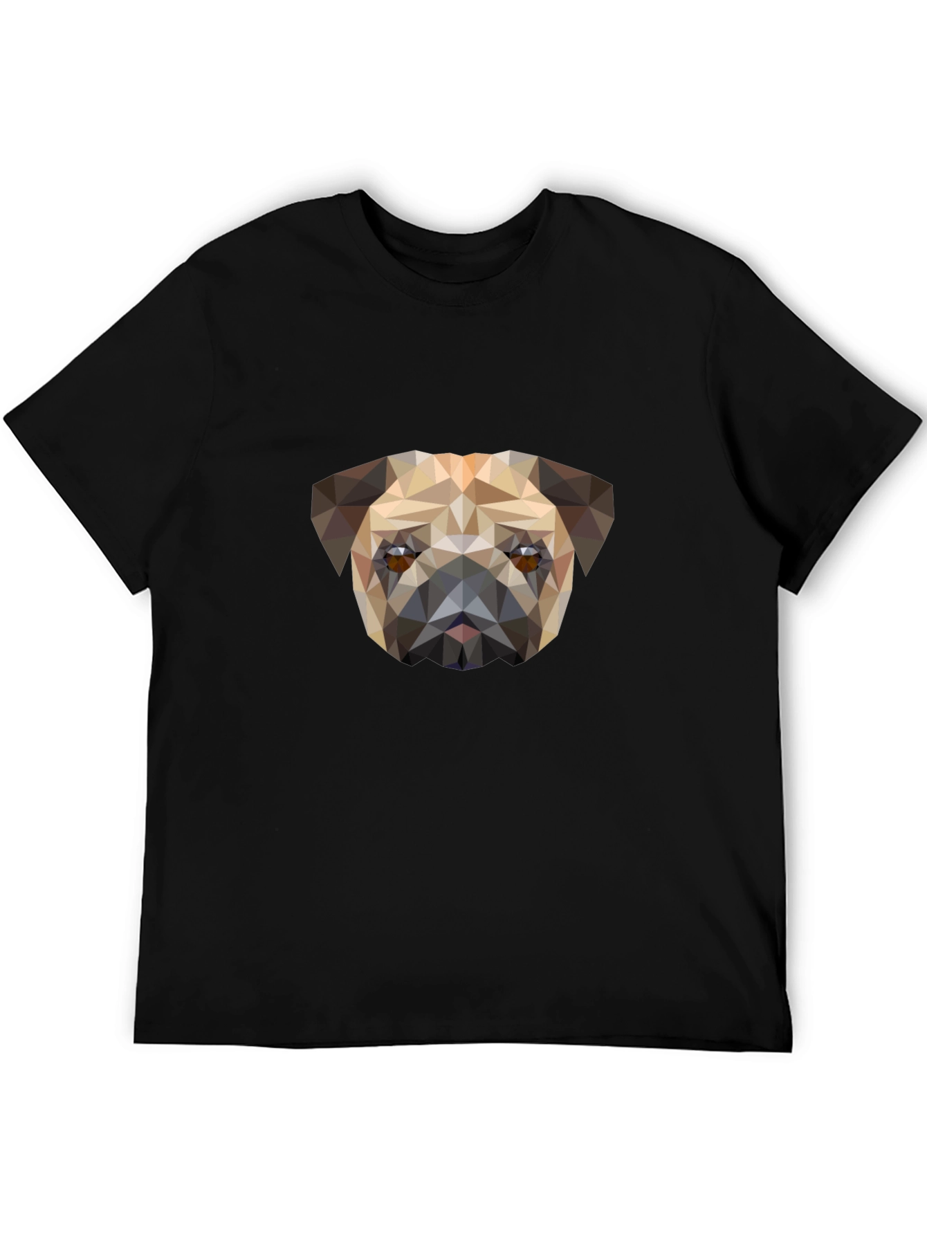 Geometric Pug Graphic Tee - Modern Style