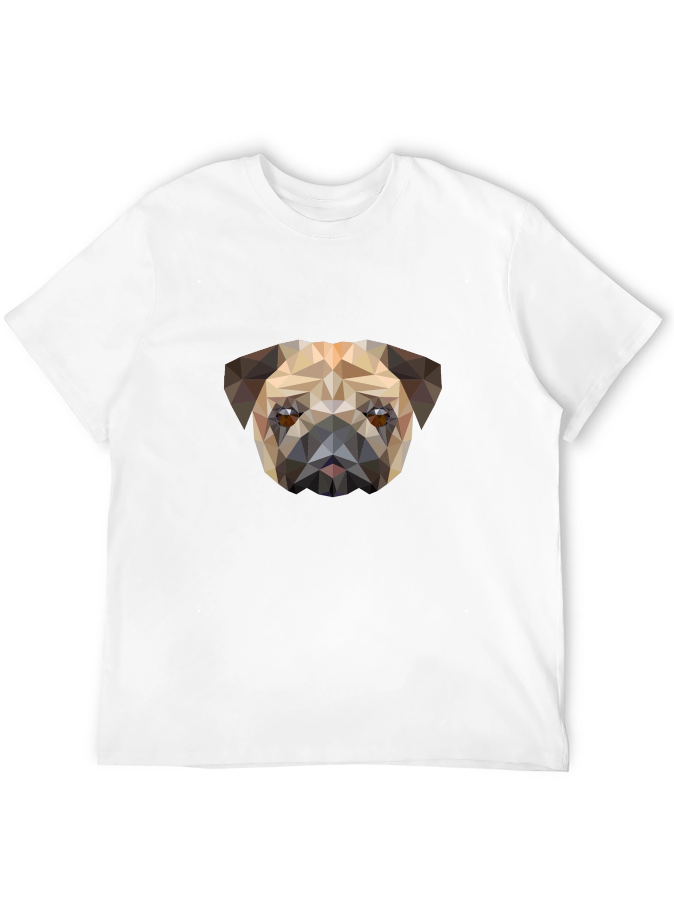 Geometric Pug Graphic Tee - Modern Style