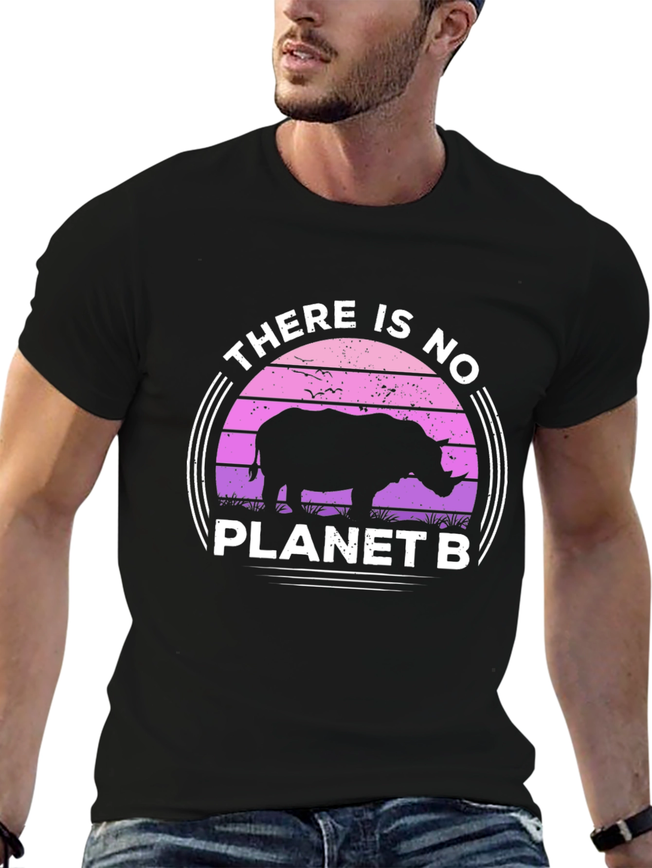 No Planet B Rhino Graphic Tee - Eco-Friendly Shirt