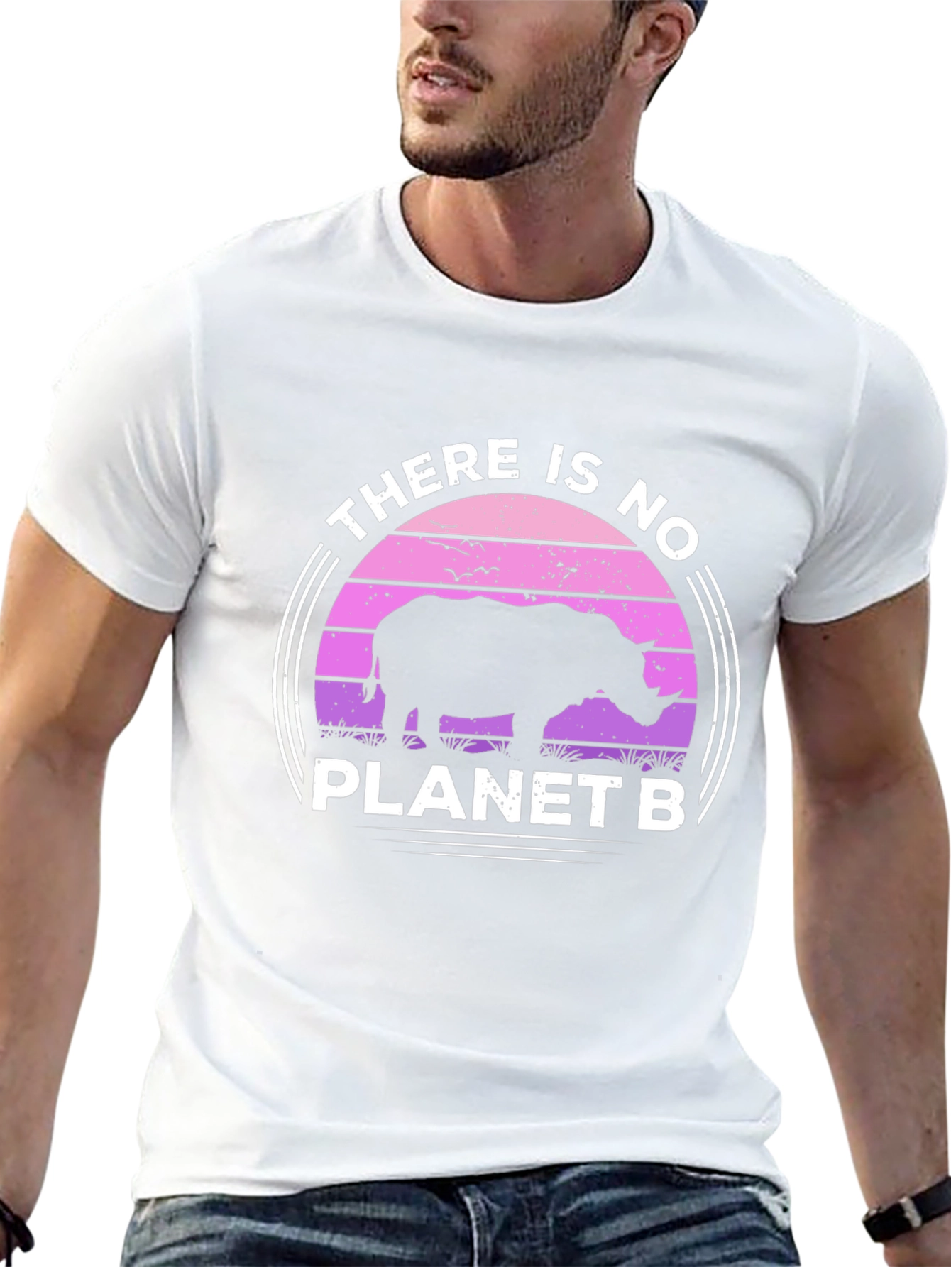 No Planet B Rhino Graphic Tee - Eco-Friendly Shirt