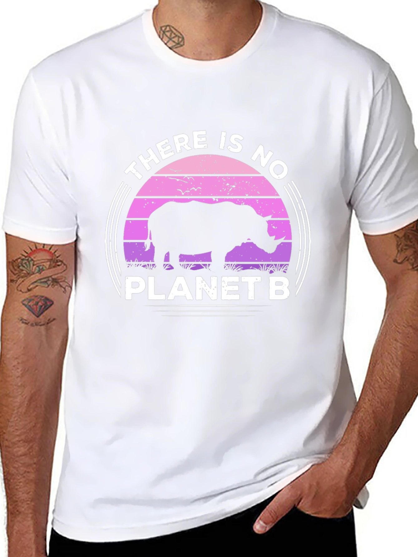No Planet B Rhino Graphic Tee - Eco-Friendly Shirt