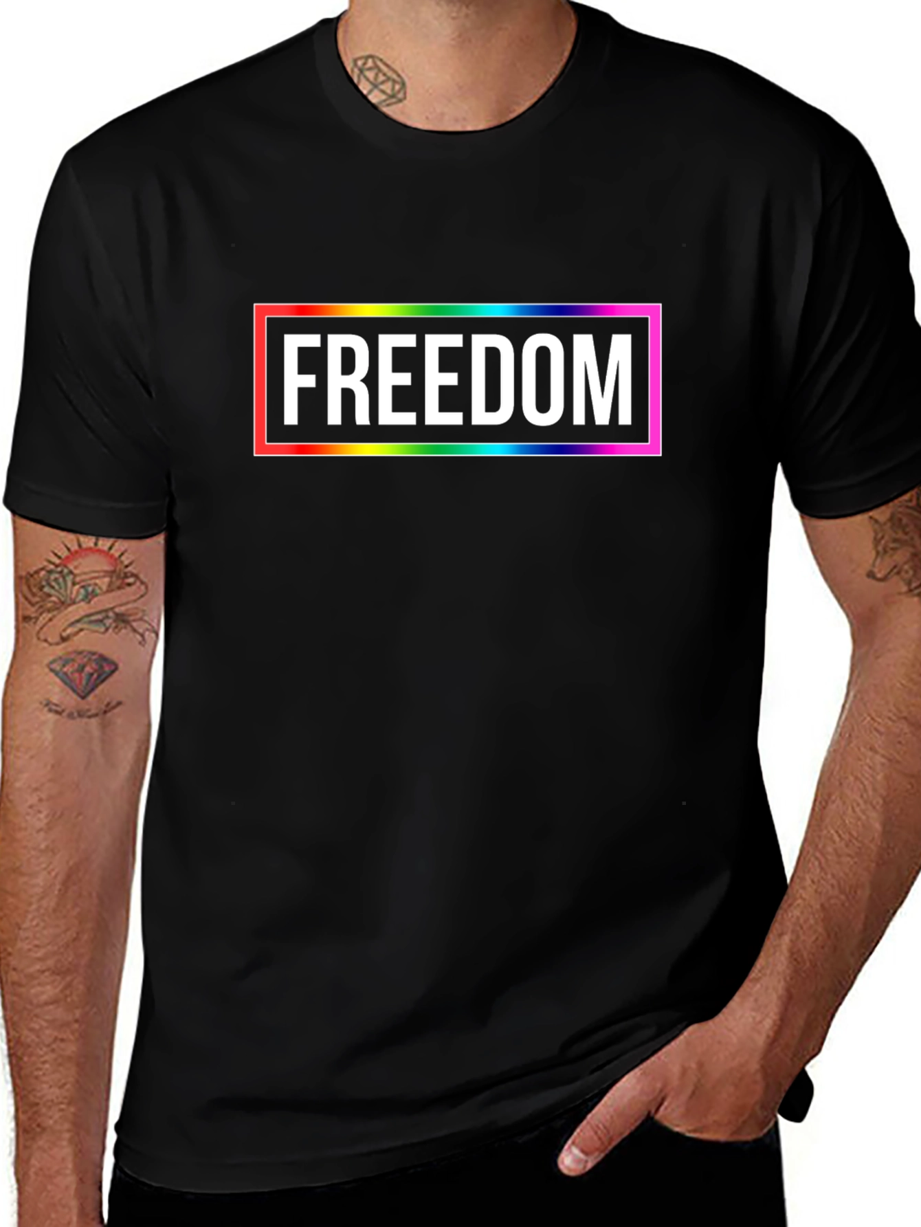 Freedom Rainbow Graphic Tee - Unisex T-Shirt