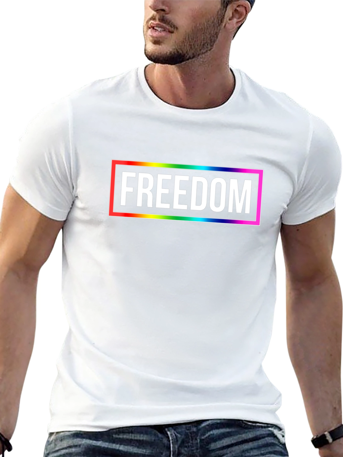 Freedom Rainbow Graphic Tee - Unisex T-Shirt