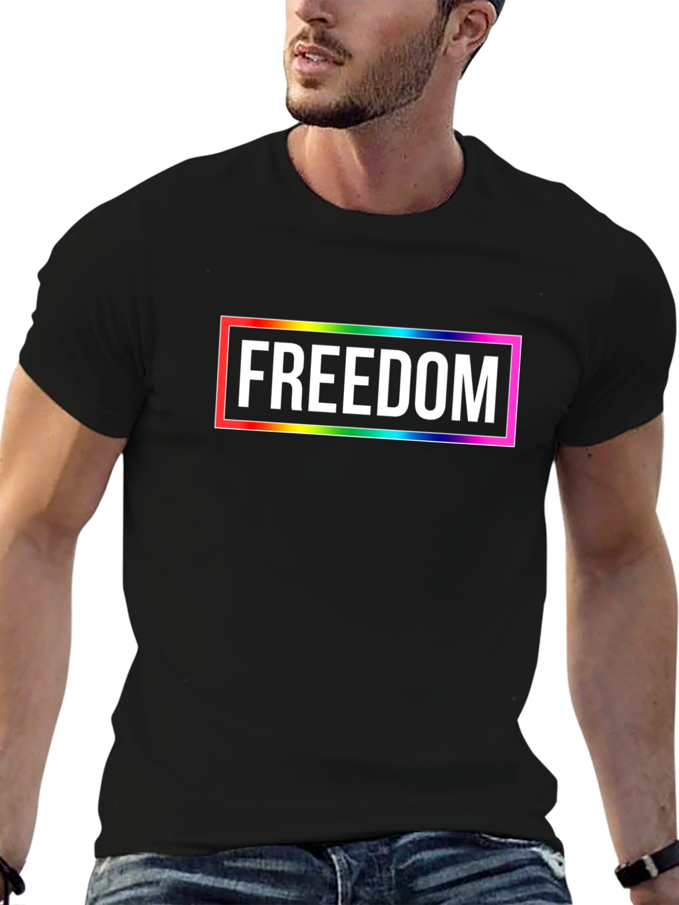 Freedom Rainbow Graphic Tee - Unisex T-Shirt