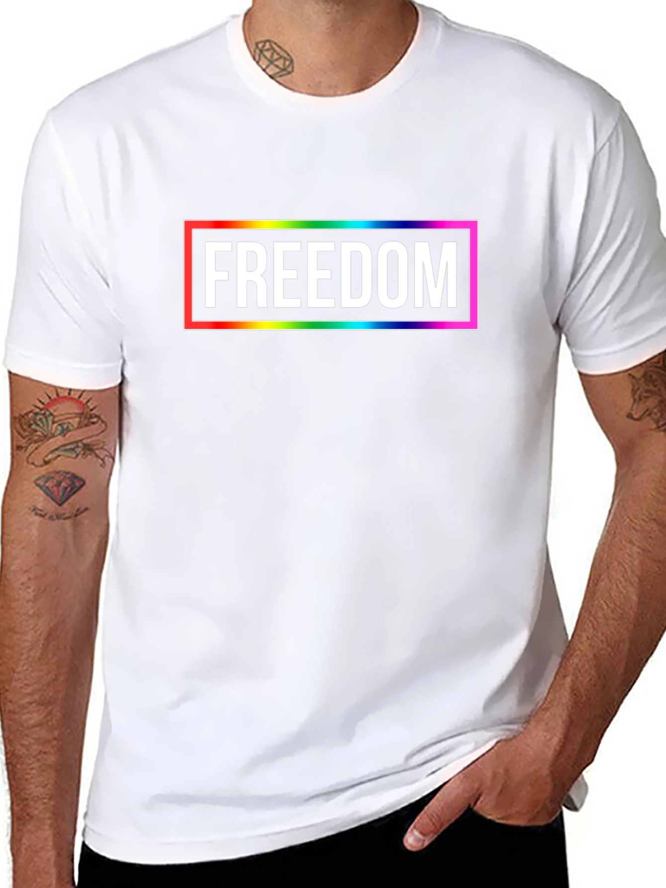 Freedom Rainbow Graphic Tee - Unisex T-Shirt