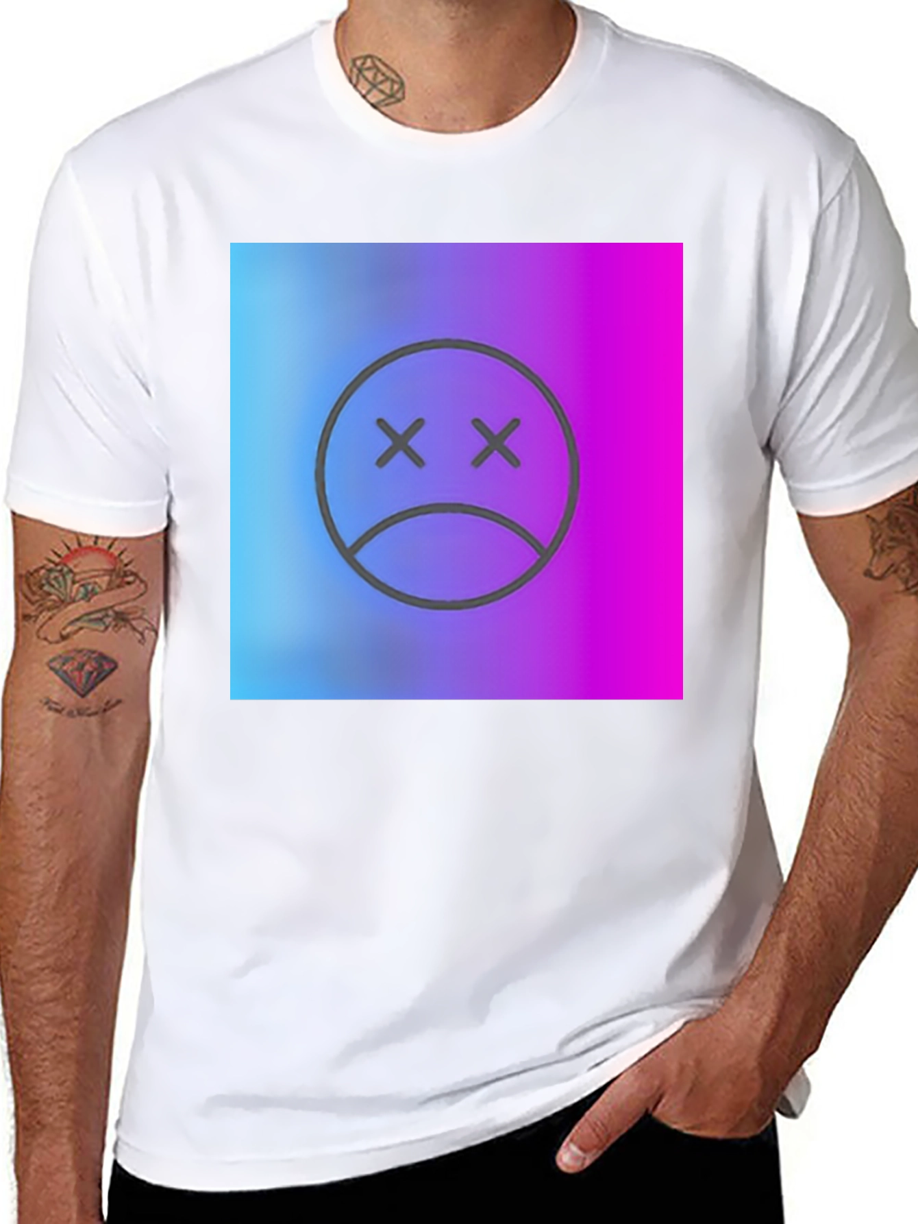 Sad Face Gradient T-Shirt