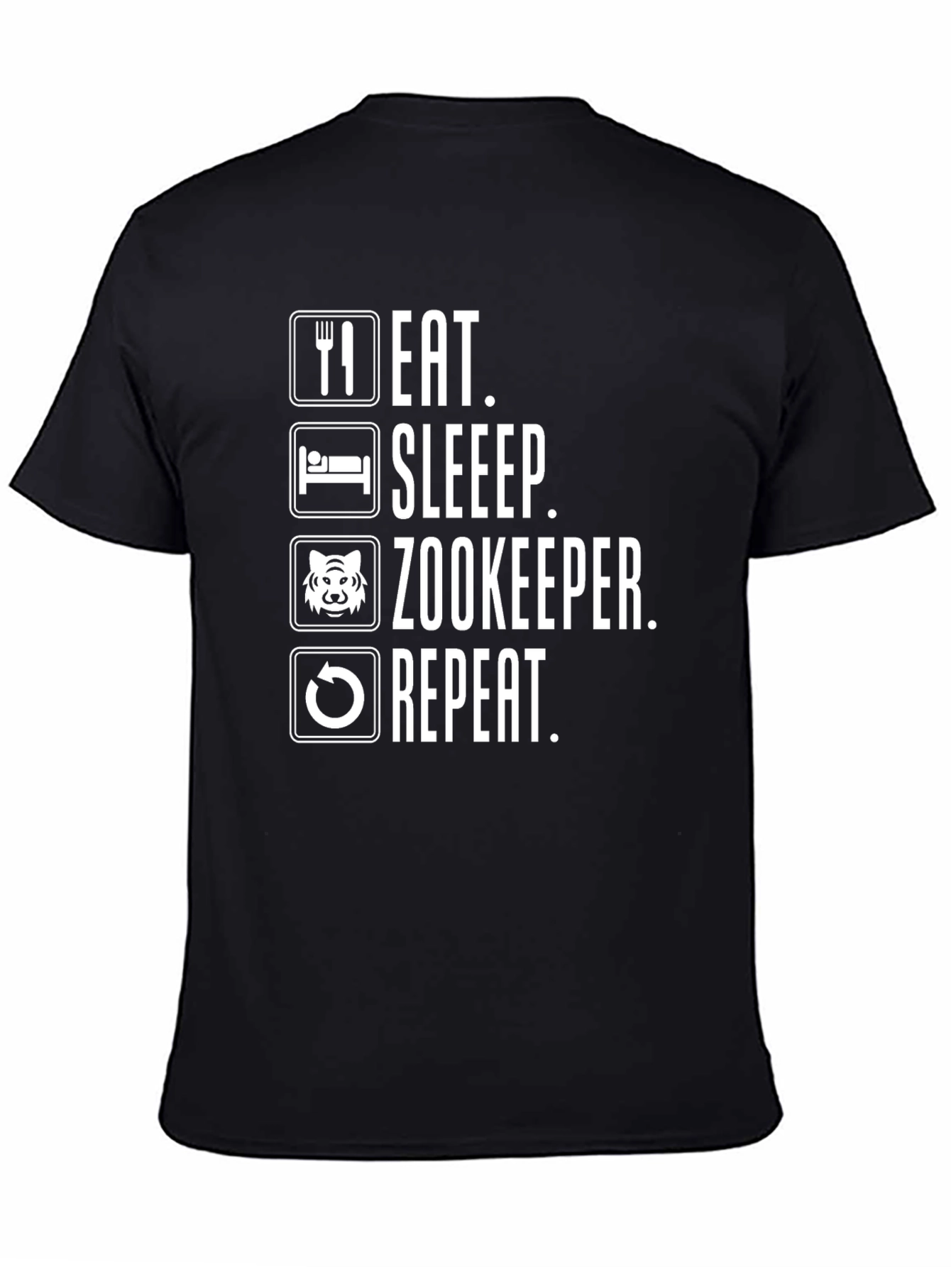 Eat Sleep Zookeeper Repeat Black T-Shirt