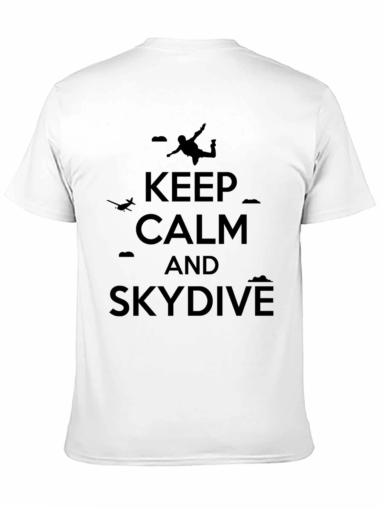 Keep Calm and Skydive Black T-Shirt