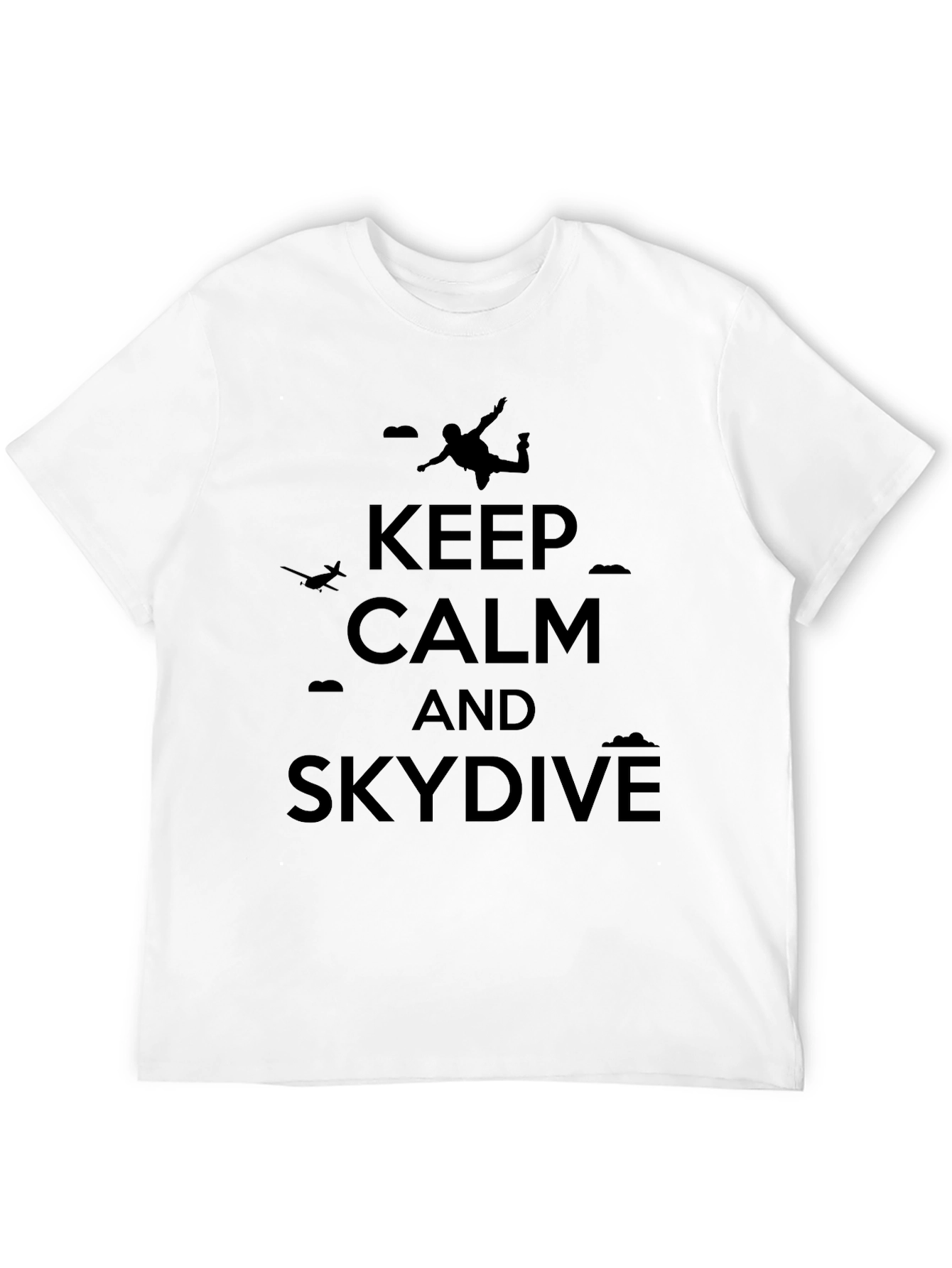 Keep Calm and Skydive Black T-Shirt