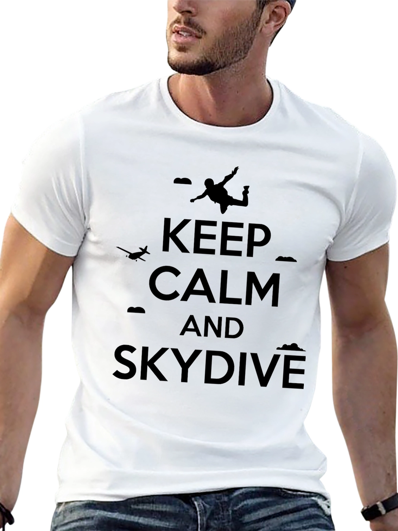 Keep Calm and Skydive Black T-Shirt