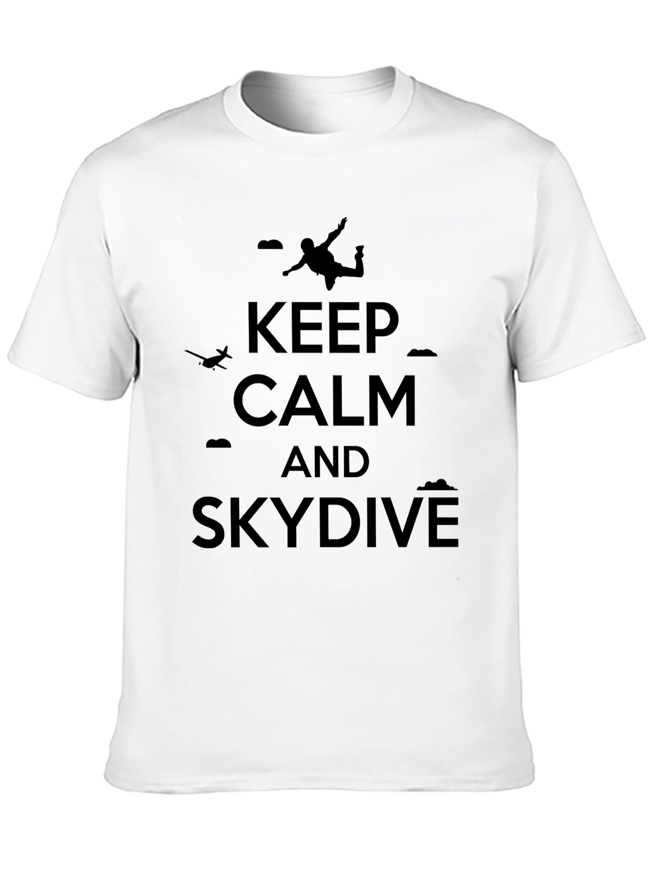 Keep Calm and Skydive Black T-Shirt