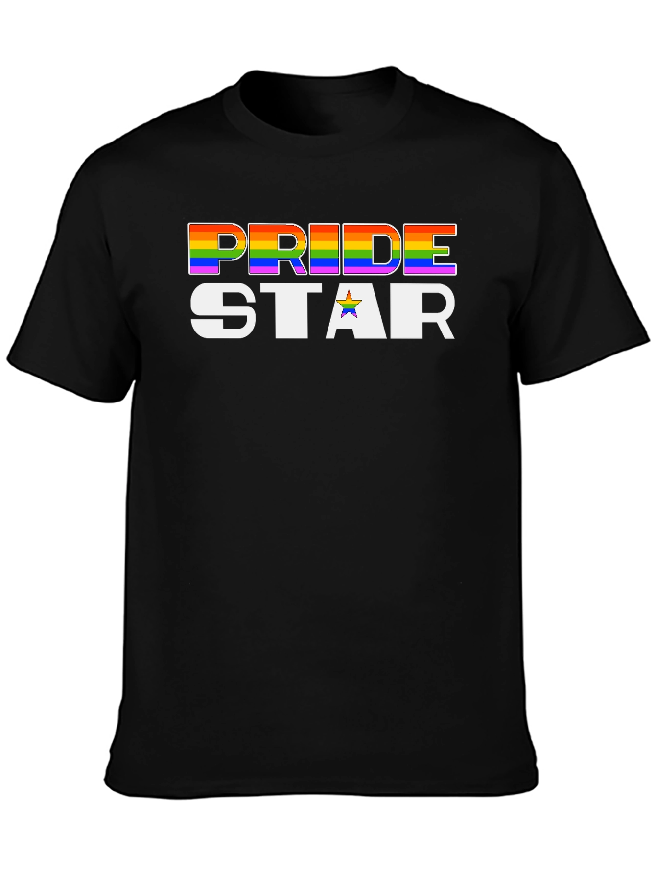 Pride Star Graphic T-Shirt - Black