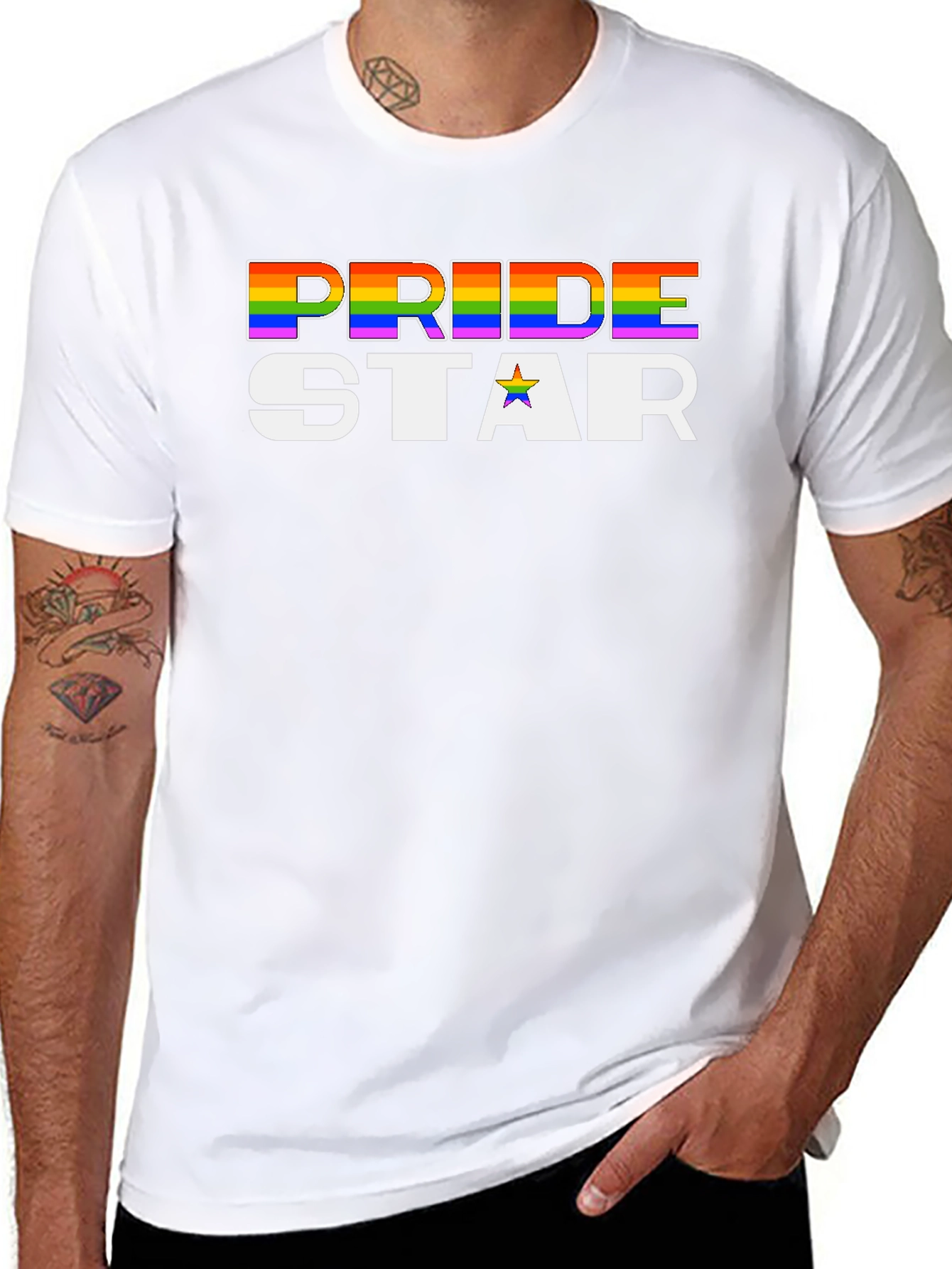 Pride Star Graphic T-Shirt - Black