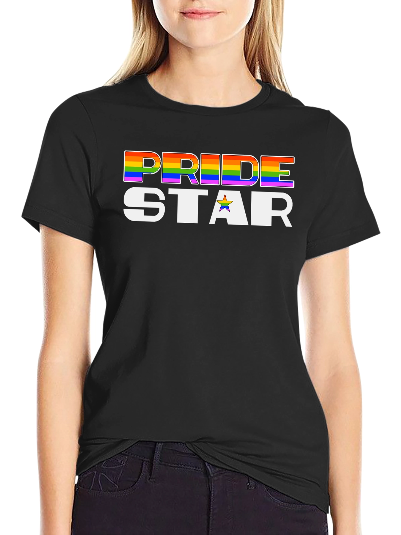 Pride Star Graphic T-Shirt - Black