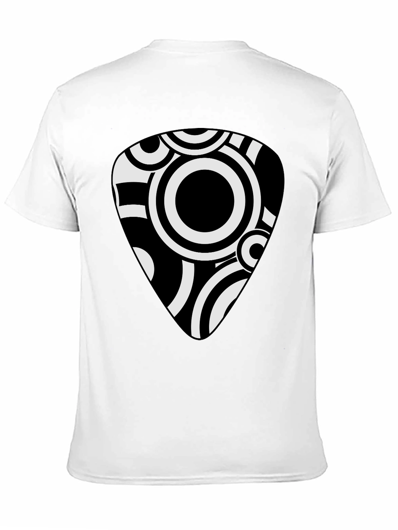 Abstract Guitar Pick Graphic Tee - Black Cotton Shirt