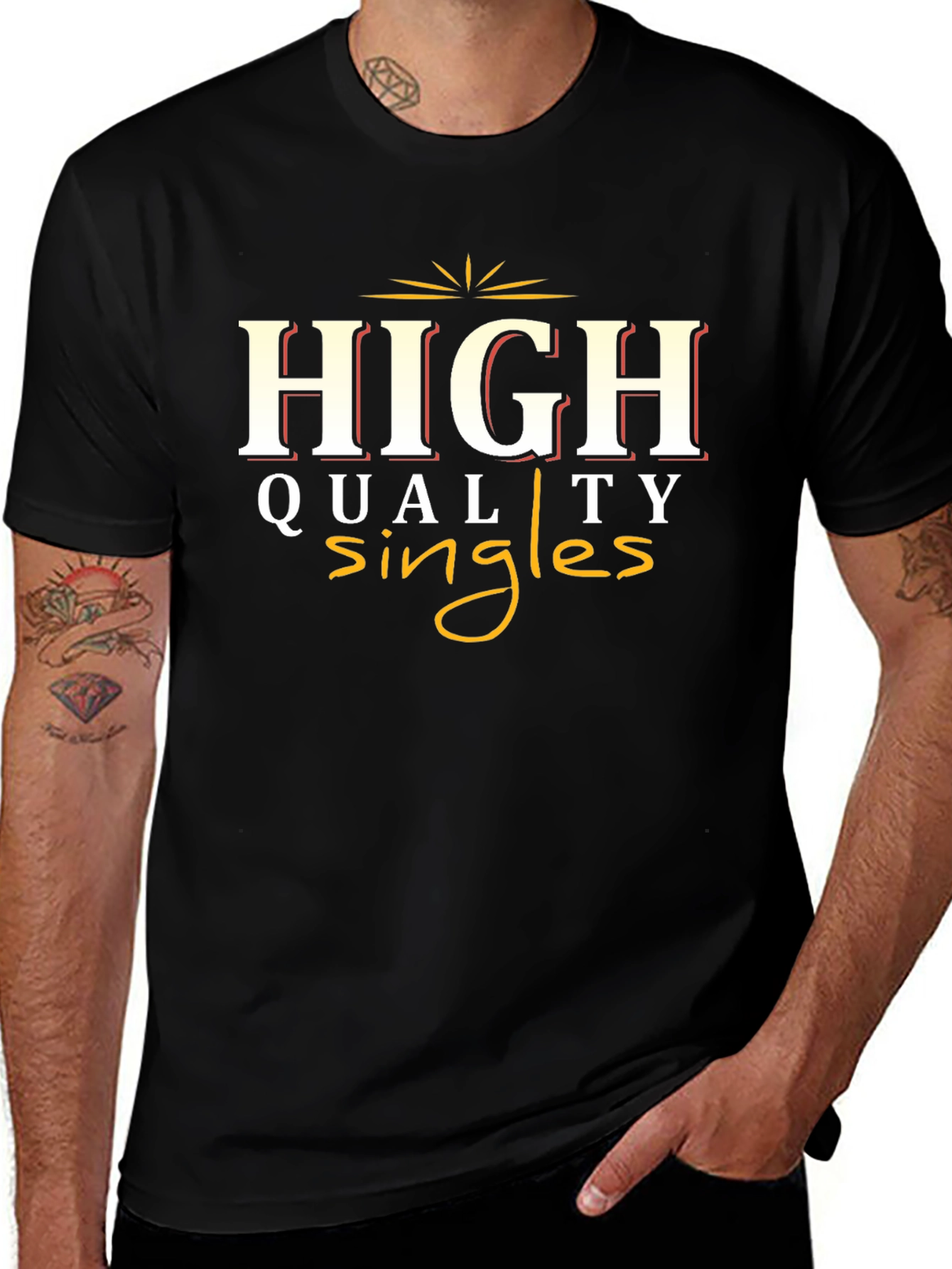 High Quality Singles Black Graphic Tee