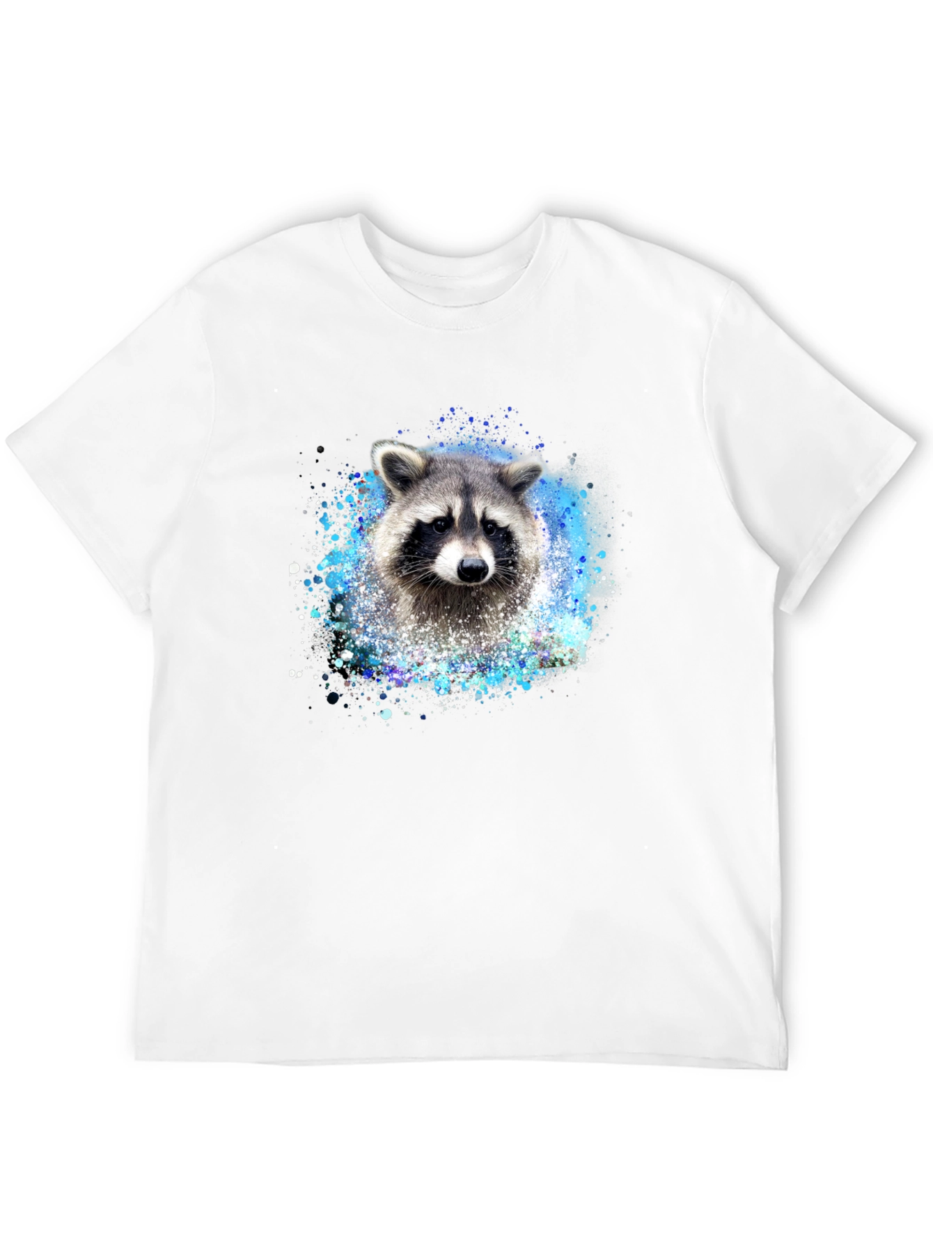 Raccoon Splatter Print Black Tee