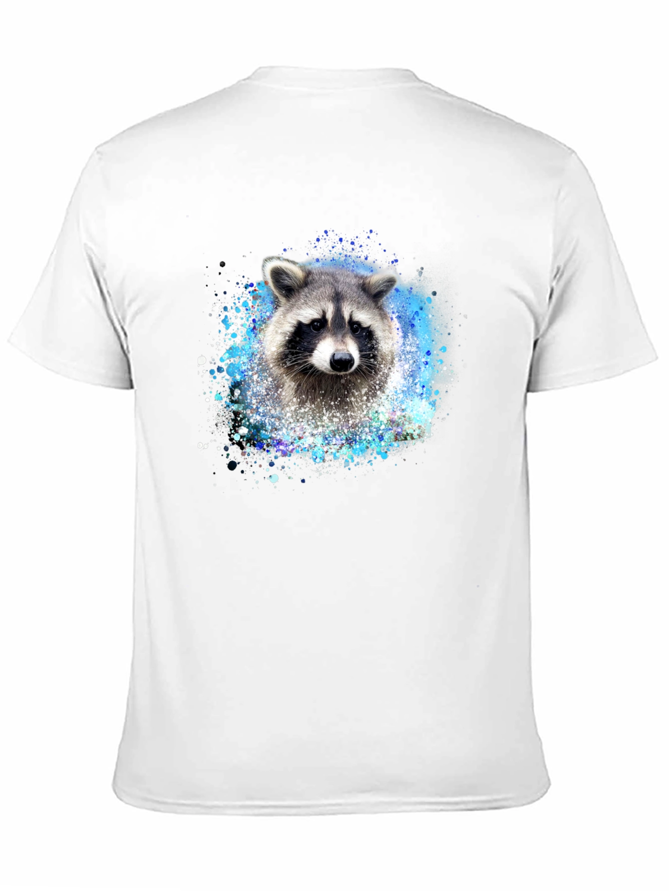 Raccoon Splatter Print Black Tee