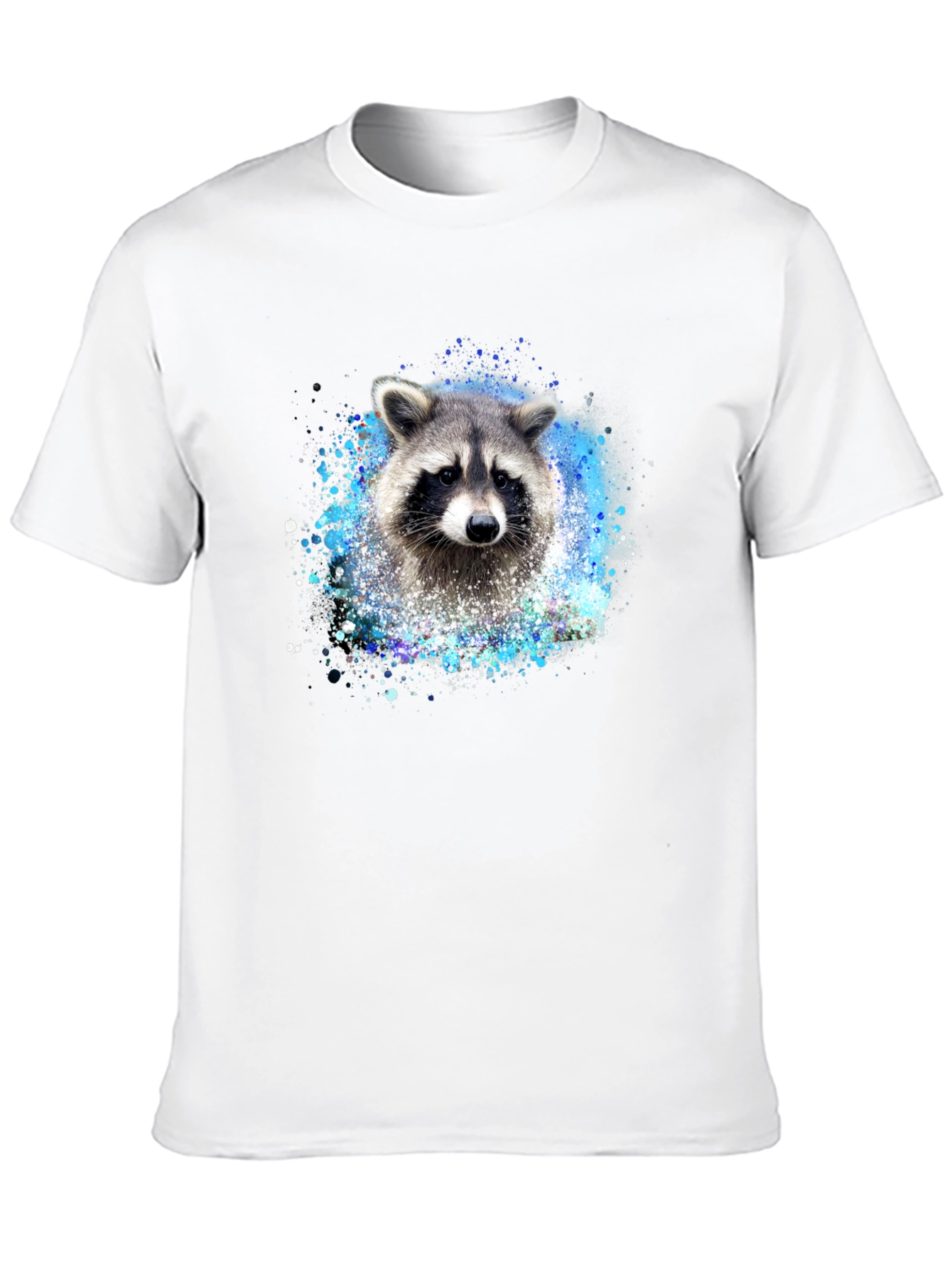 Raccoon Splatter Print Black Tee