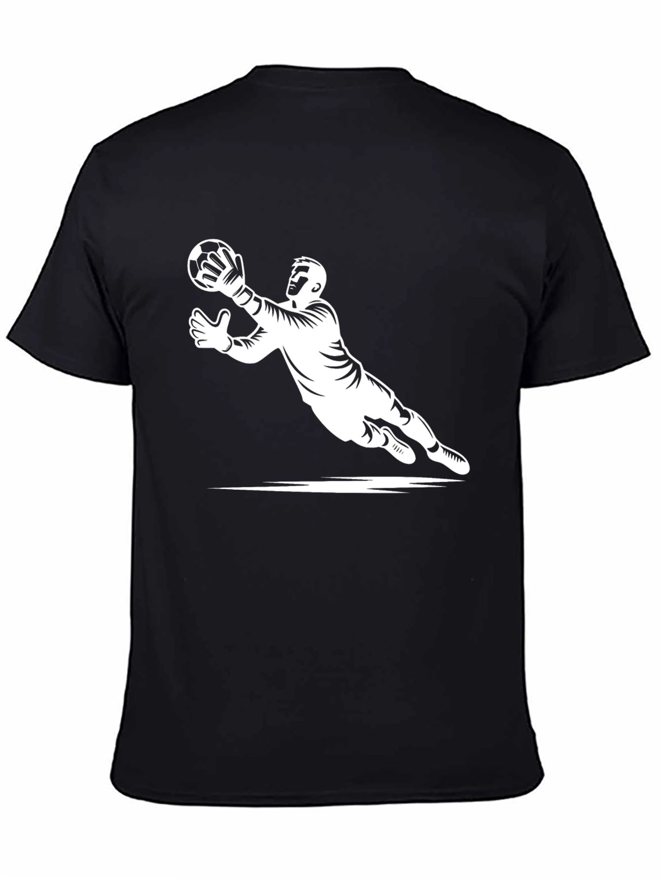 Goalkeeper Graphic T-Shirt - Black Sporty Design