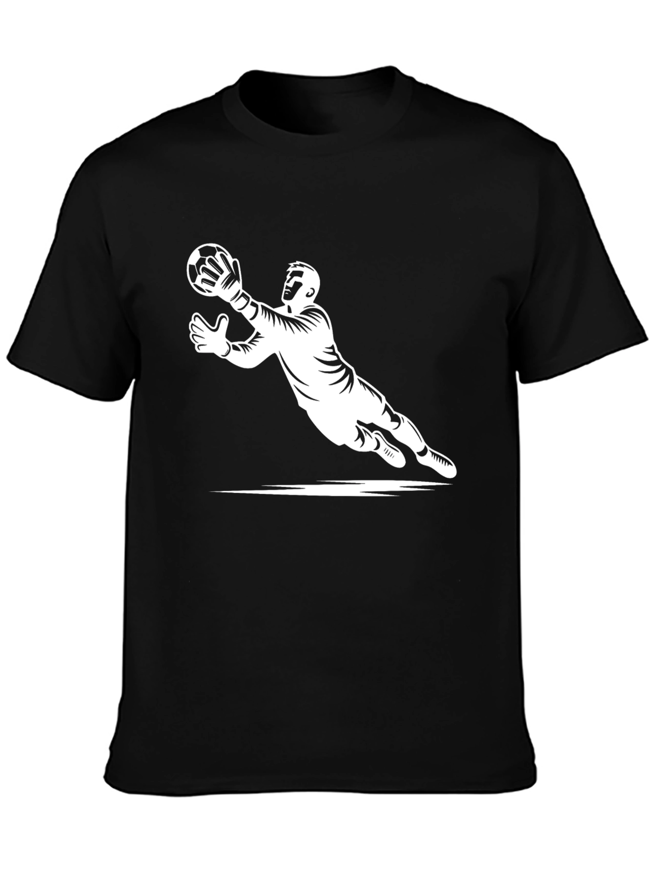 Goalkeeper Graphic T-Shirt - Black Sporty Design
