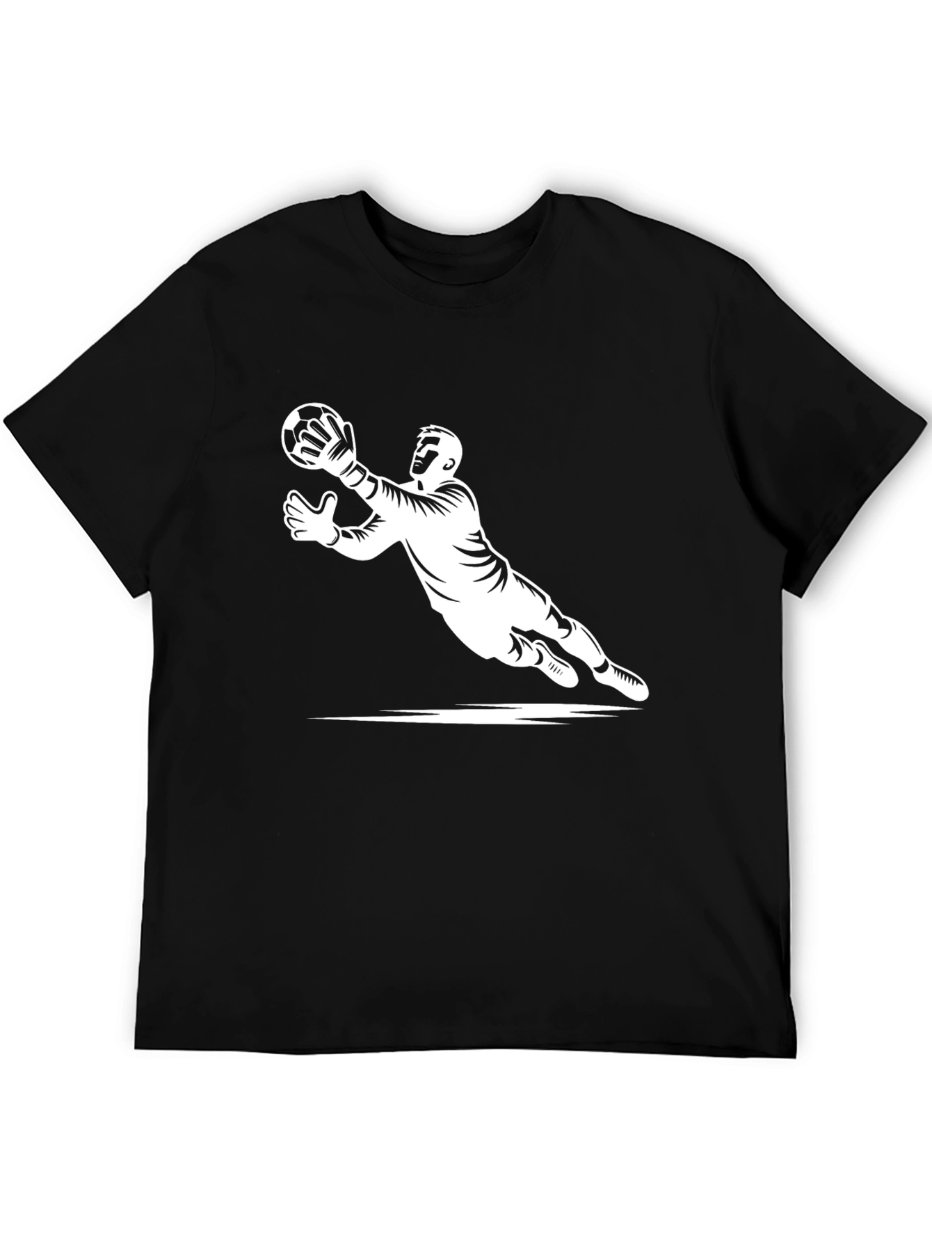 Goalkeeper Graphic T-Shirt - Black Sporty Design