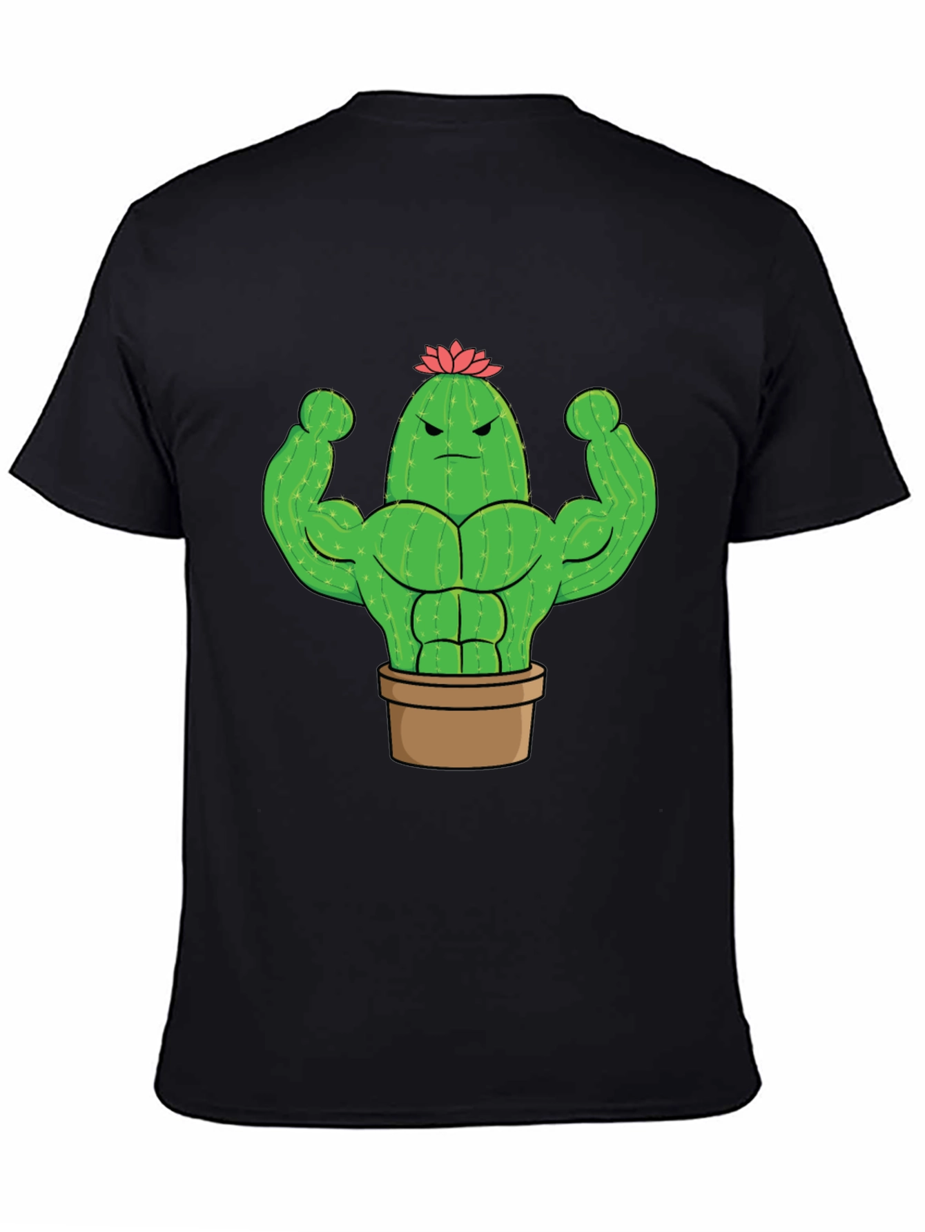 Buff Cactus Graphic Tee - Black Cotton T-Shirt